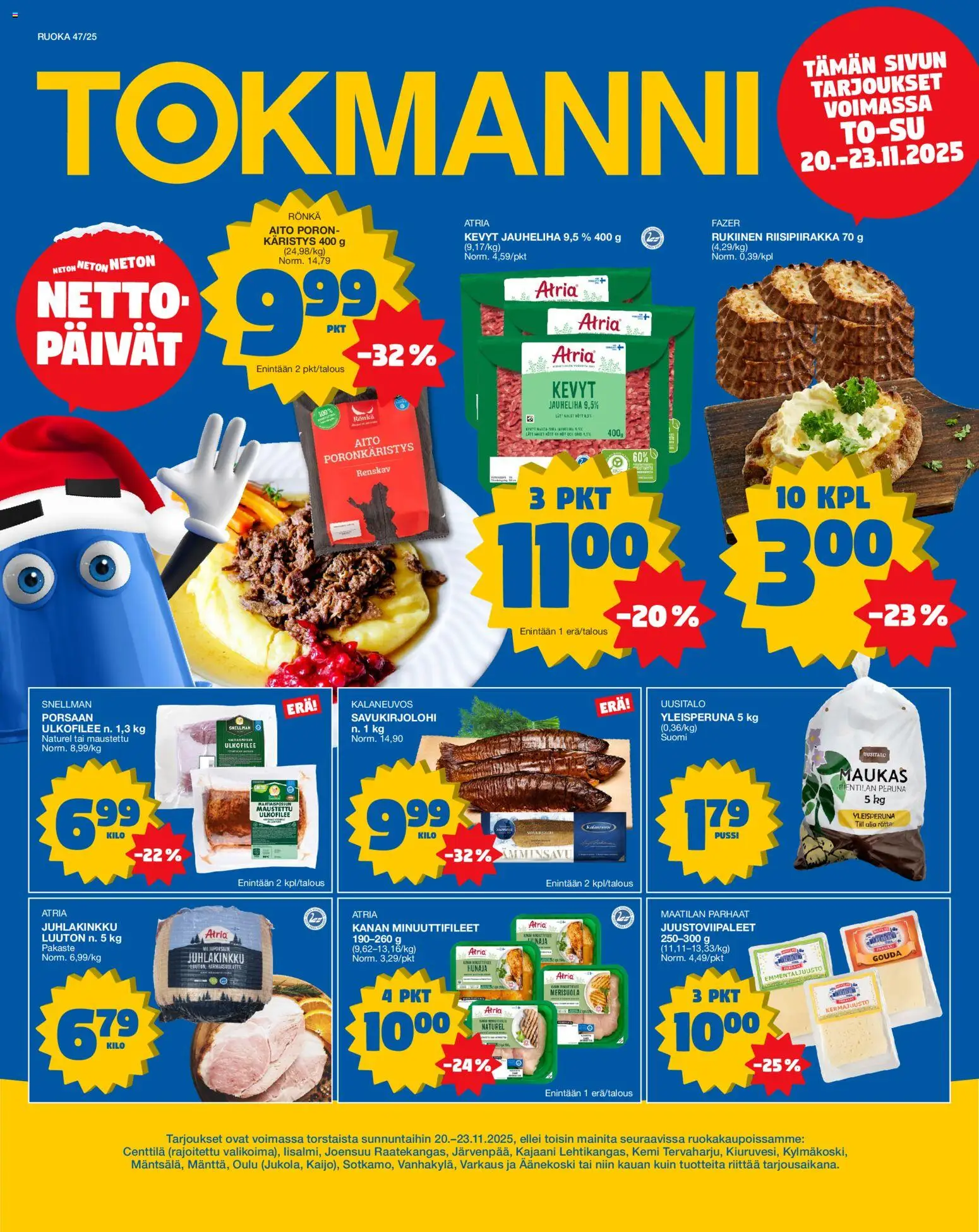 Kaupan Tokmanni Ruokatarjoukset esikatselu, voimassa 20/11/2025