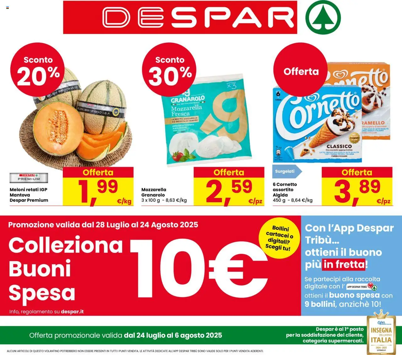 Volantino Despar valido da 28/07/2025 numero di pagina 1