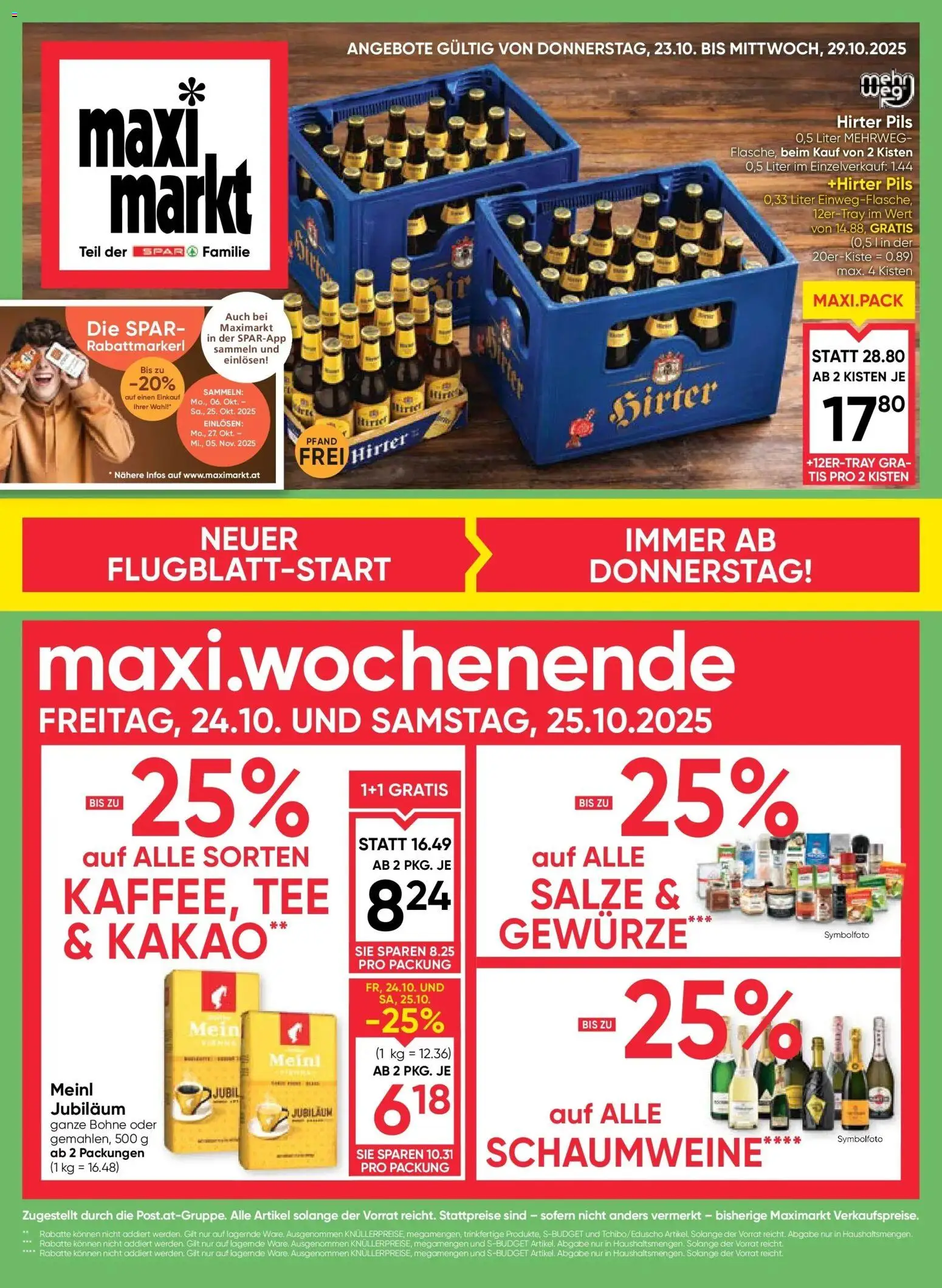 Vorschau der Angebote: Maximarkt Wels gültig ab 23.10.2025 - Tee, Gewürze, Bohne
