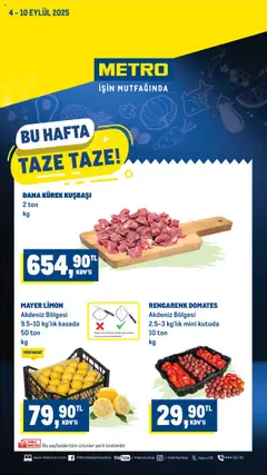 Metro Taze Ürünler 04.09.2025 - Broşürünün önizlemesi