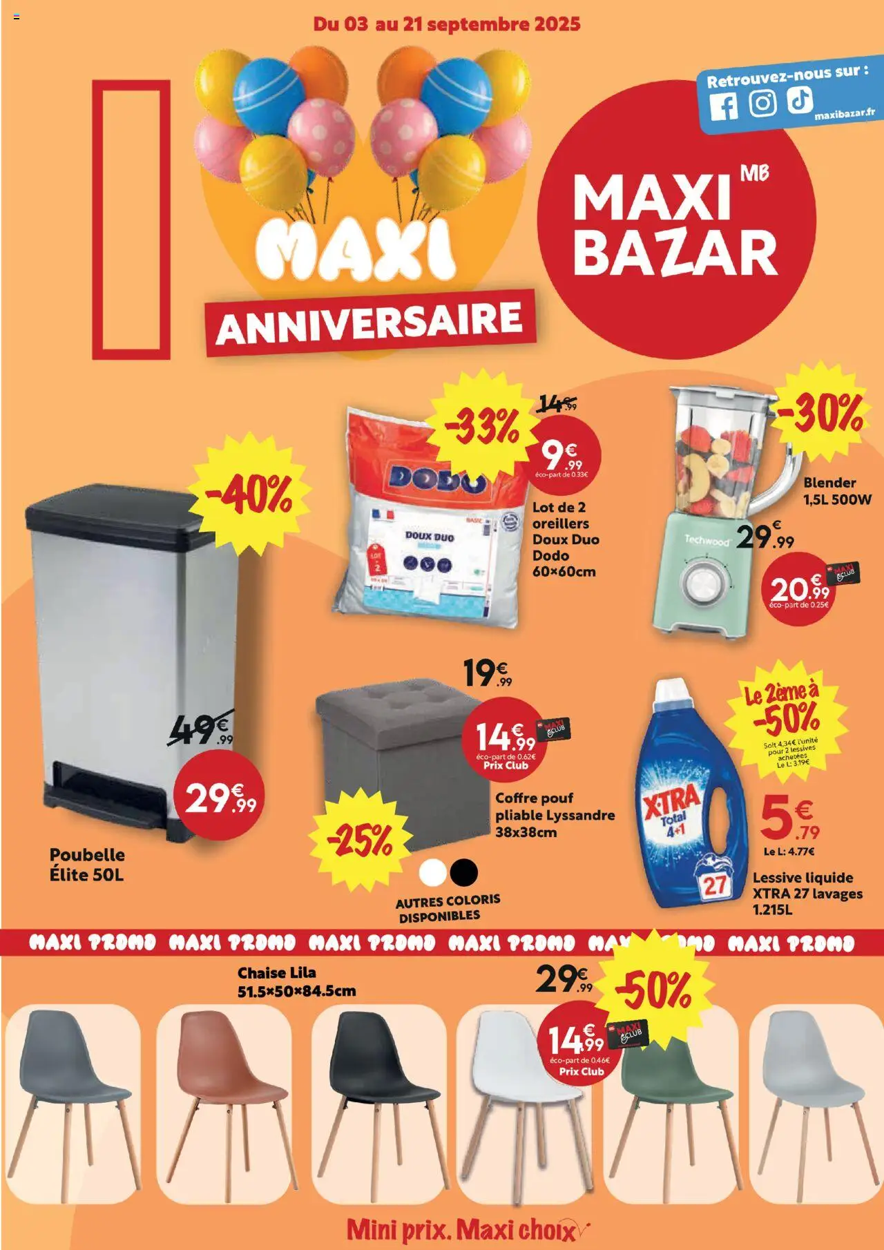Catalogue Maxi Bazar de la boutique Maxi Bazar valable du 03/09/2025 - Page numéro 1