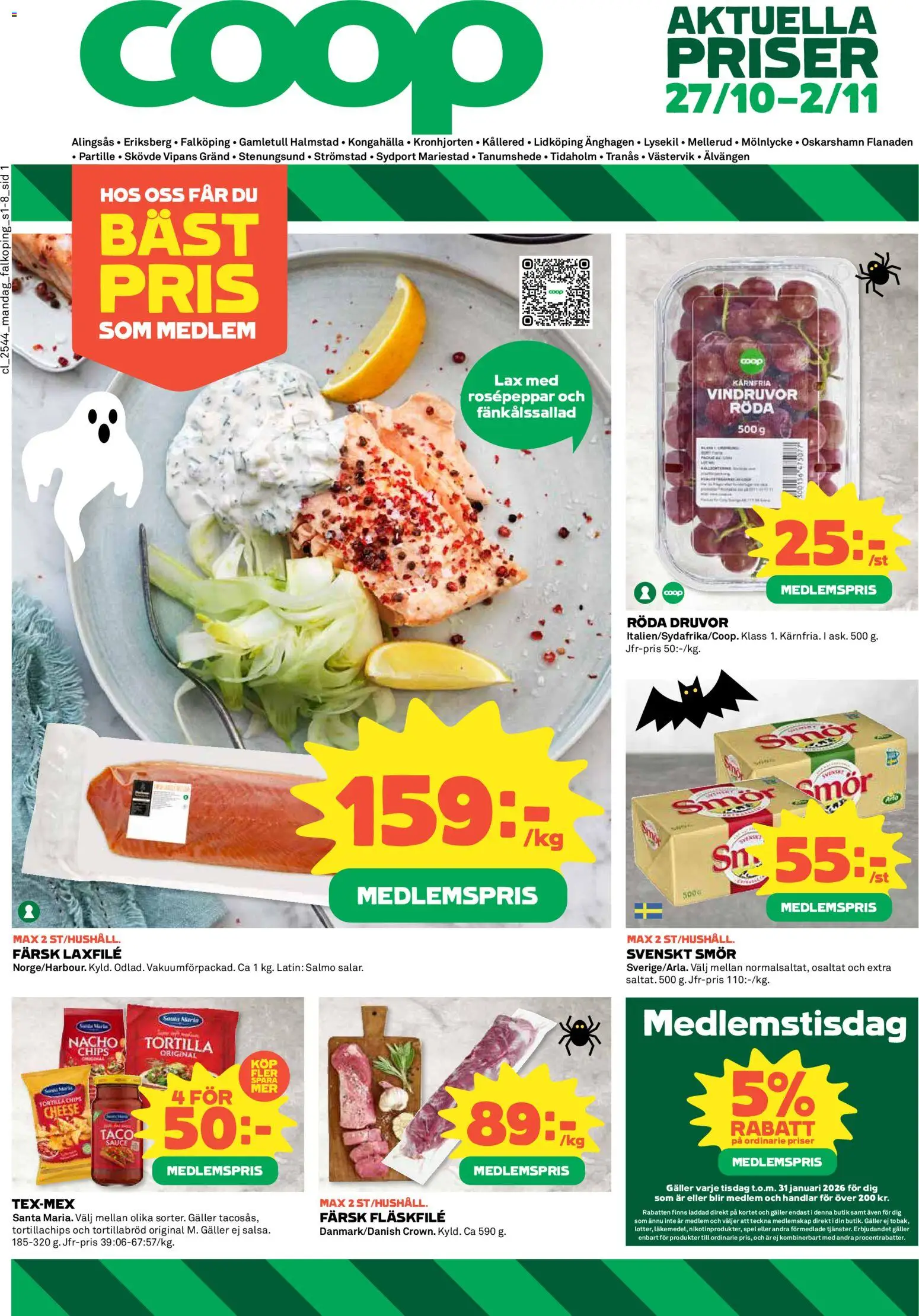 Aktuella reklamblad Coop är giltig 27/10 2025 > Veckans Erbjudanden gäller från 27/10/2025 till 02/11/2025 sidnummer 1