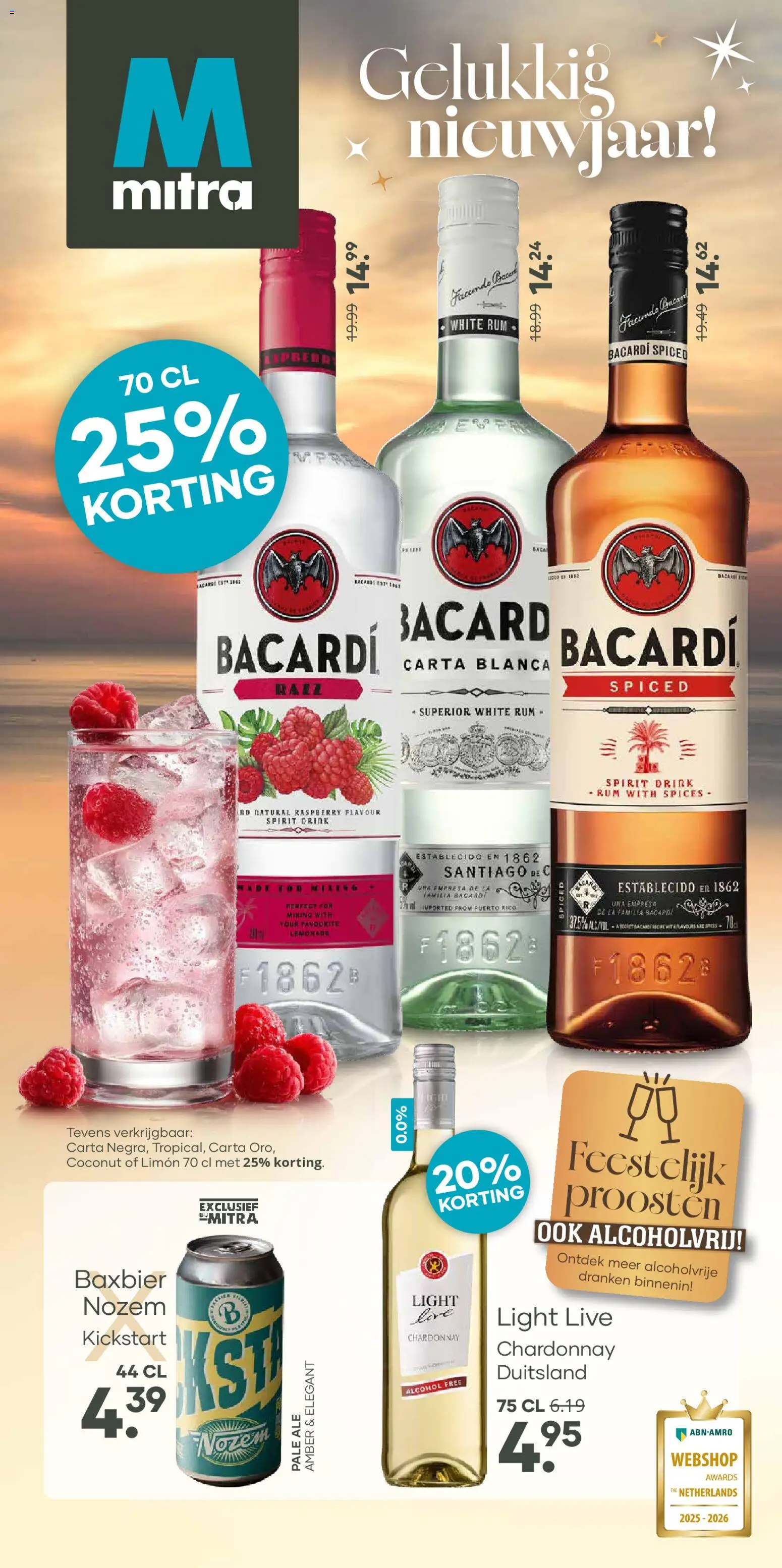 Voorbeeld van Folder van winkel Mitra geldig vanaf 05-01-2026 - La, Bacardi, Alcohol, Rum, Bacon, Kickstart, Dranken