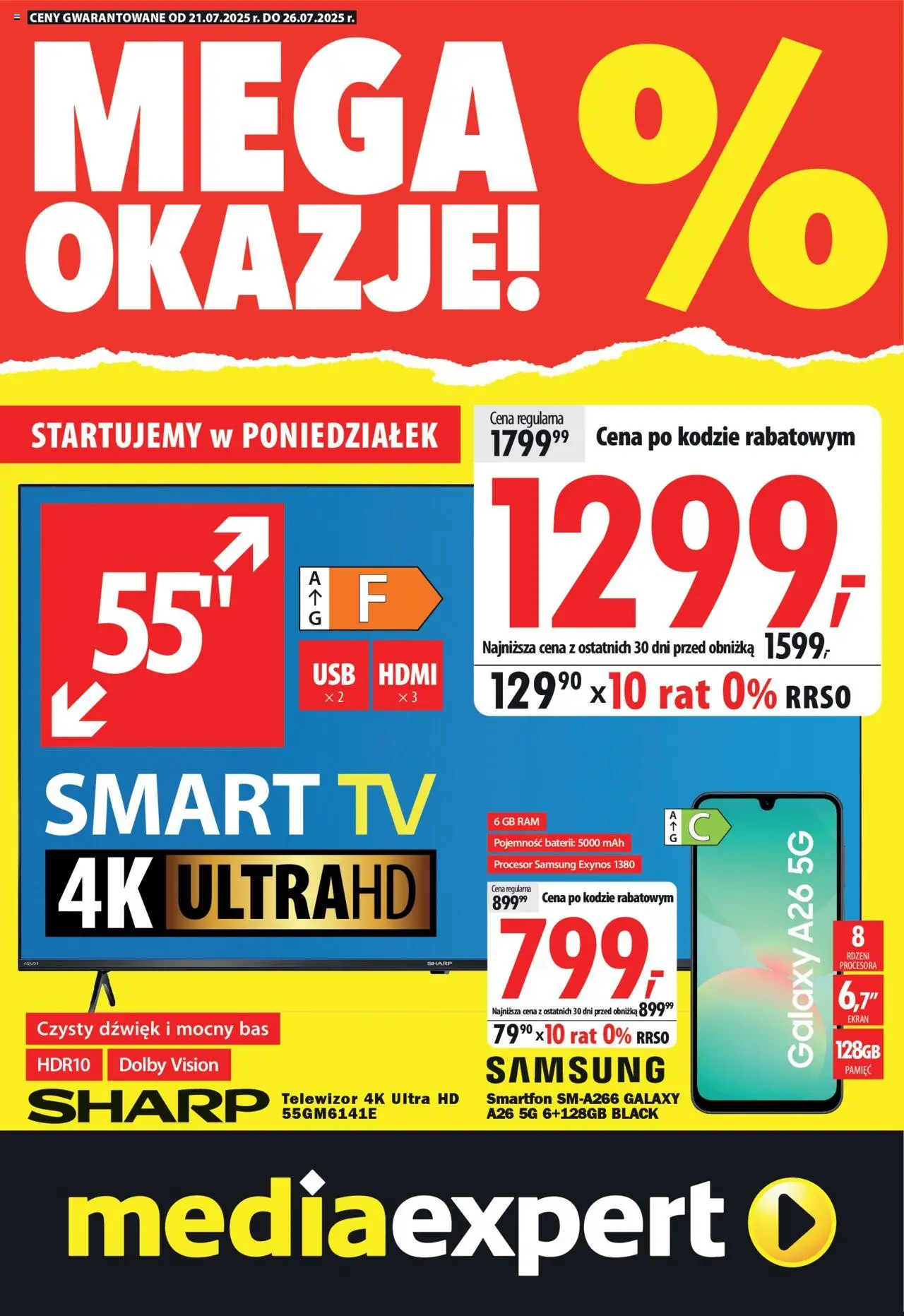 Mediaexpert Mega okazje od 21.07.2025 - Nowa Gazetka - Numer strony 1