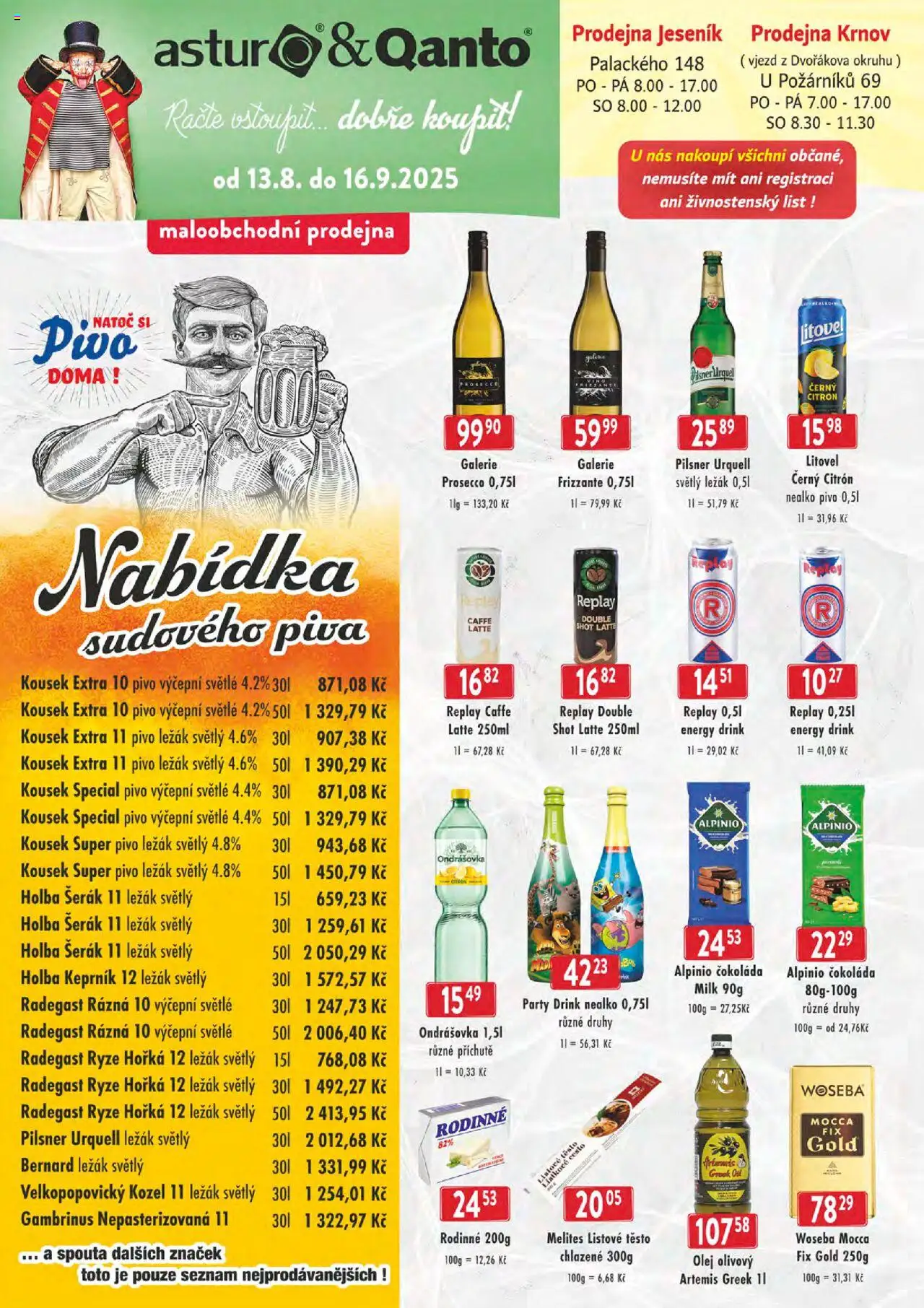  Astur & Qanto Leták - cash&carry Jeseník, Krnov (13.08.2025 - 16.09.2025)