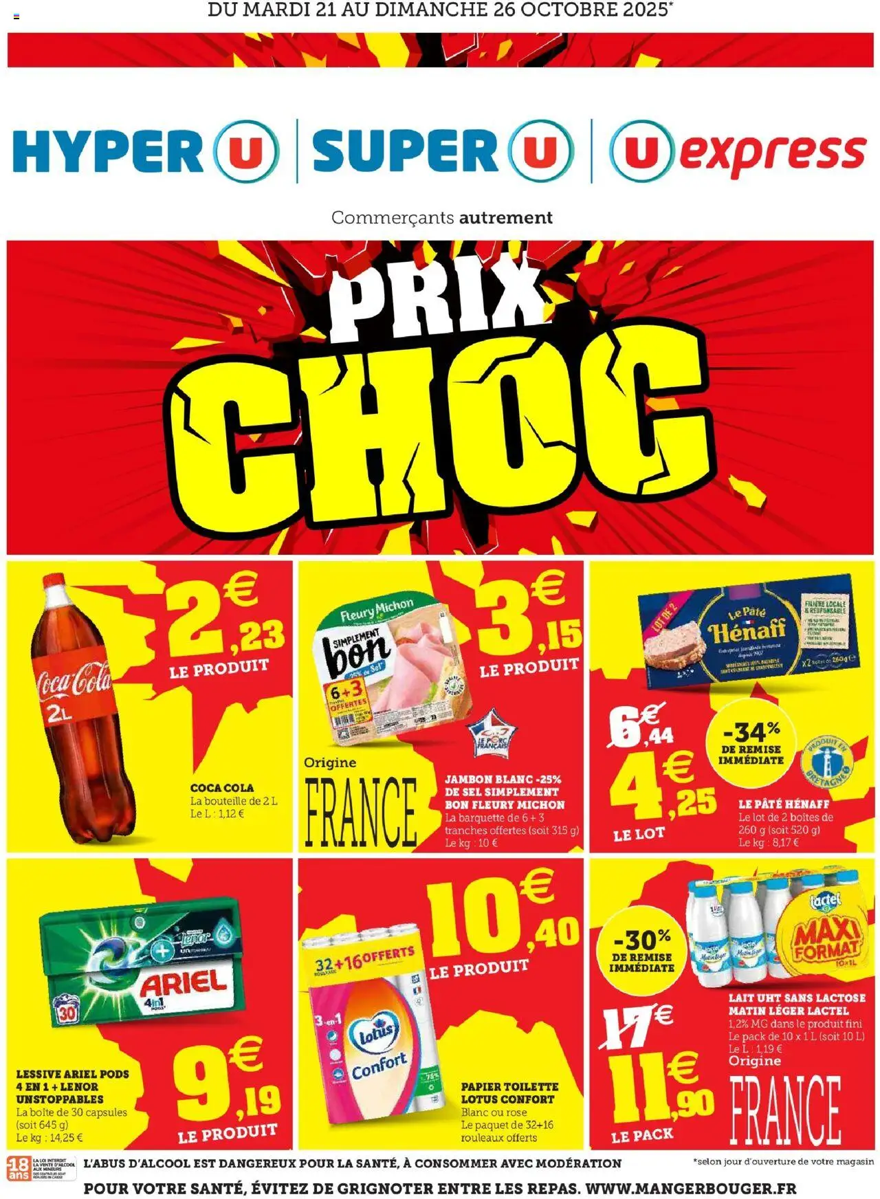 Prix Choc de la boutique Super U valable du 21/10/2025 - Page numéro 1