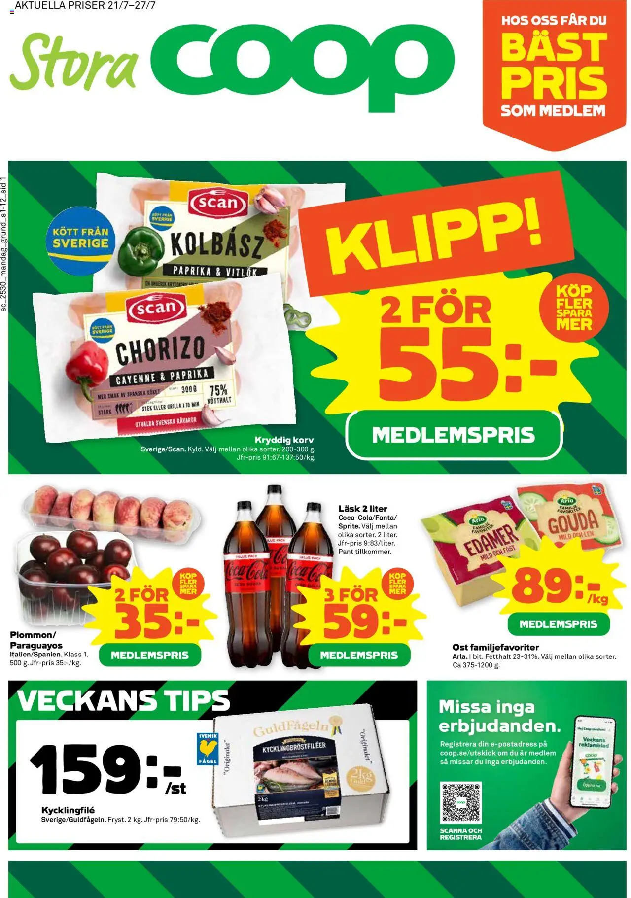 Boden är giltig 21/07 2025 > Veckans Erbjudanden gäller från 21/07/2025 till 27/07/2025 sidnummer 1
