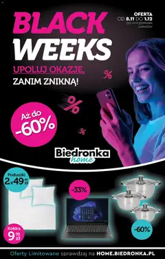 Pogląd gazetki "Black Friday" ze sklepu Biedronka ważnej od 08.11.2025