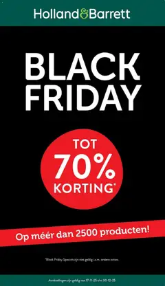 Voorbeeld van Black Friday van winkel Holland & Barrett geldig vanaf 17-11-2025