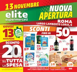 Anteprima dell'opuscolo Volantino Nuova Apertura - Roma dal negozio Elite Supermercati valido da 14/11/2025