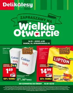 Pogląd gazetki "Sanok Otwarcie" ze sklepu Delikatesy Centrum ważnej od 16.10.2025