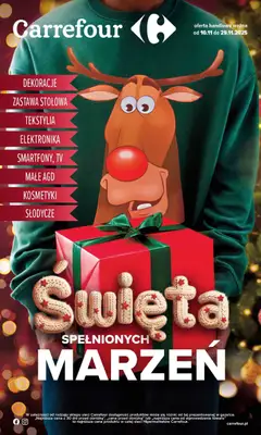 Pogląd gazetki "Święta spełnionych marzeń" ze sklepu Carrefour ważnej od 10.11.2025
