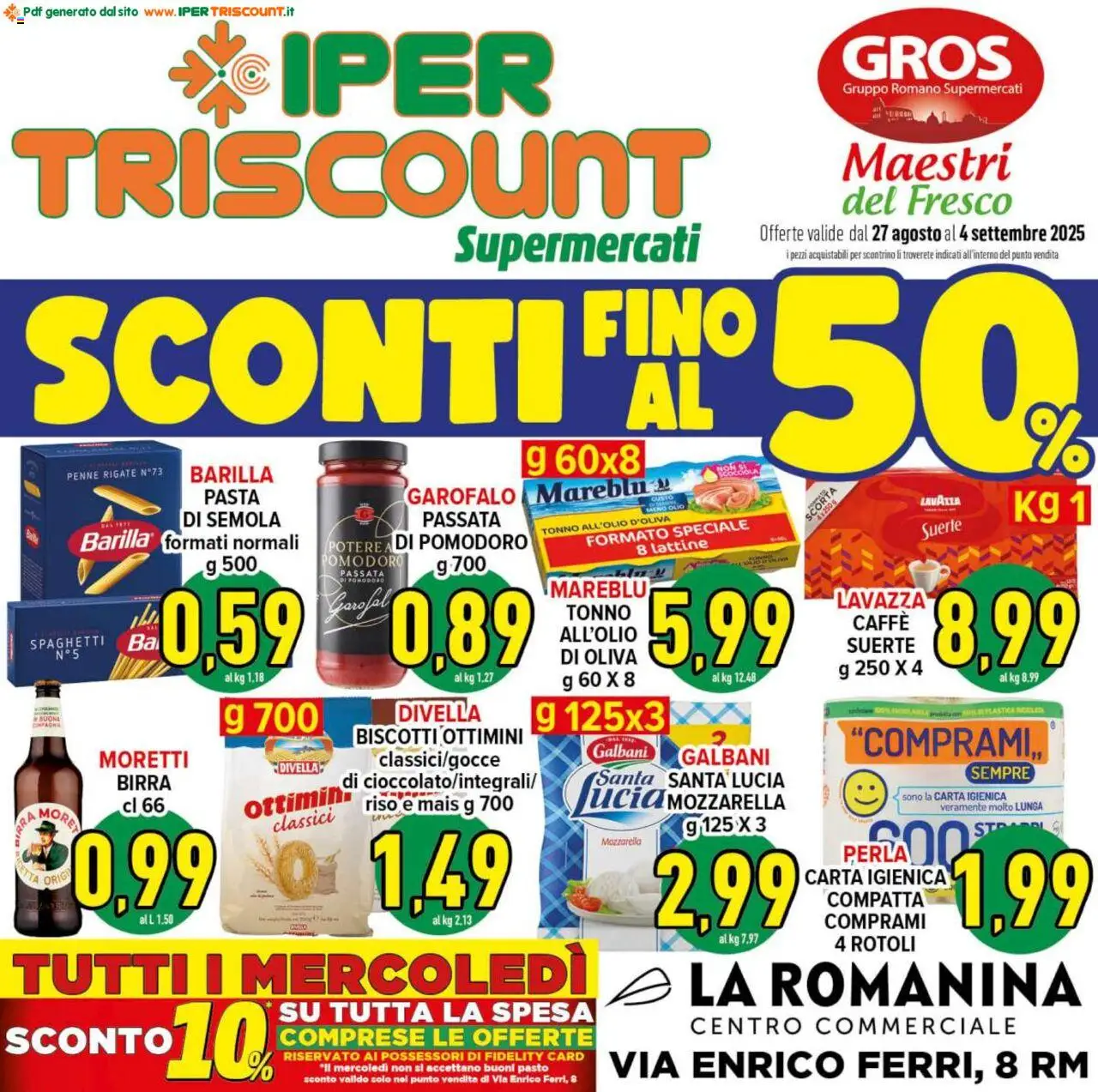 Volantino Ipertriscount valido da 27/08/2025 numero di pagina 1