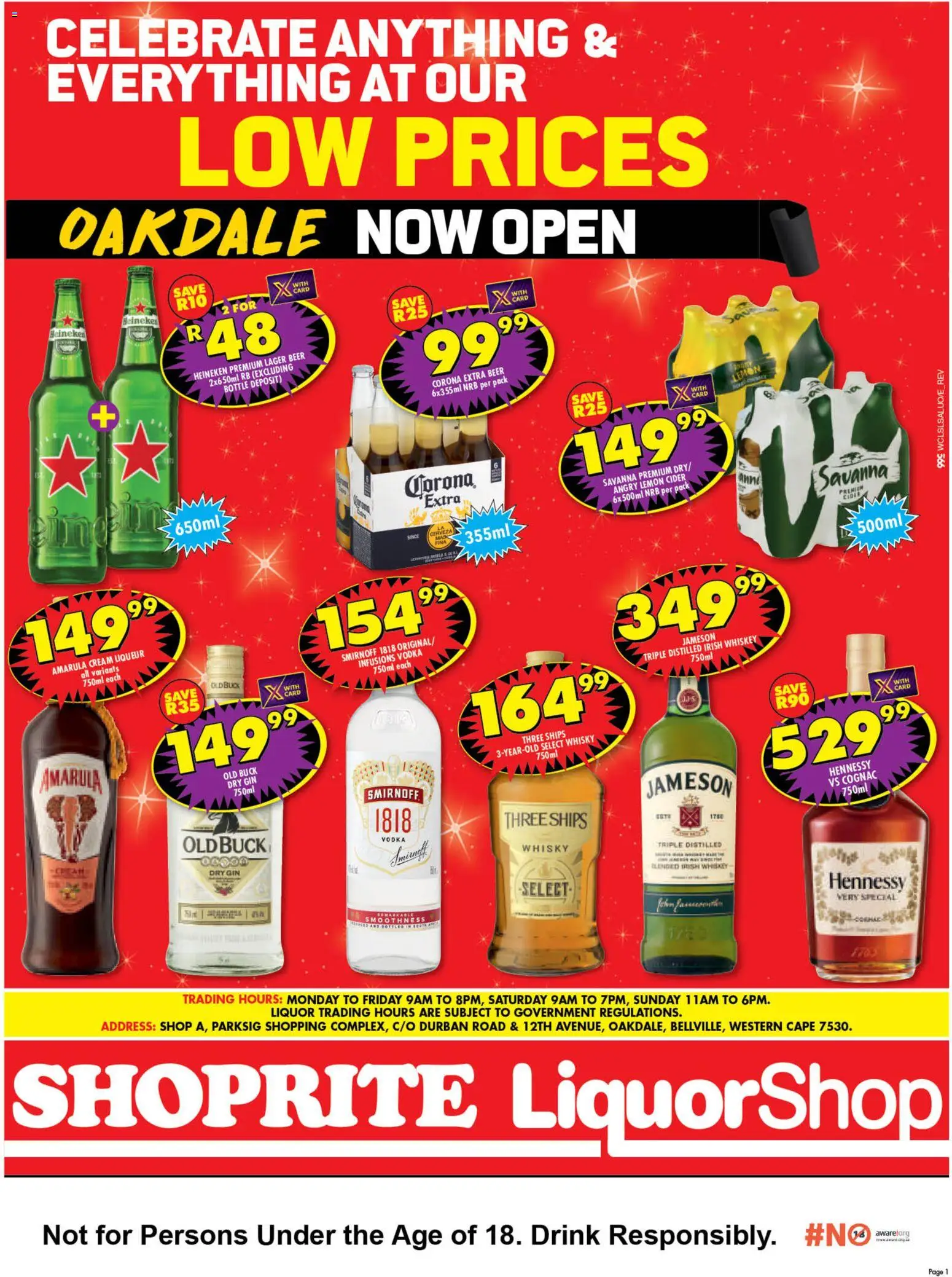 Preview of Shoprite flyer valid from 23/02/2026 - Heineken, Gin, Whiskey, Vodka, Cognac, Cream, Lemon, Cream liqueur