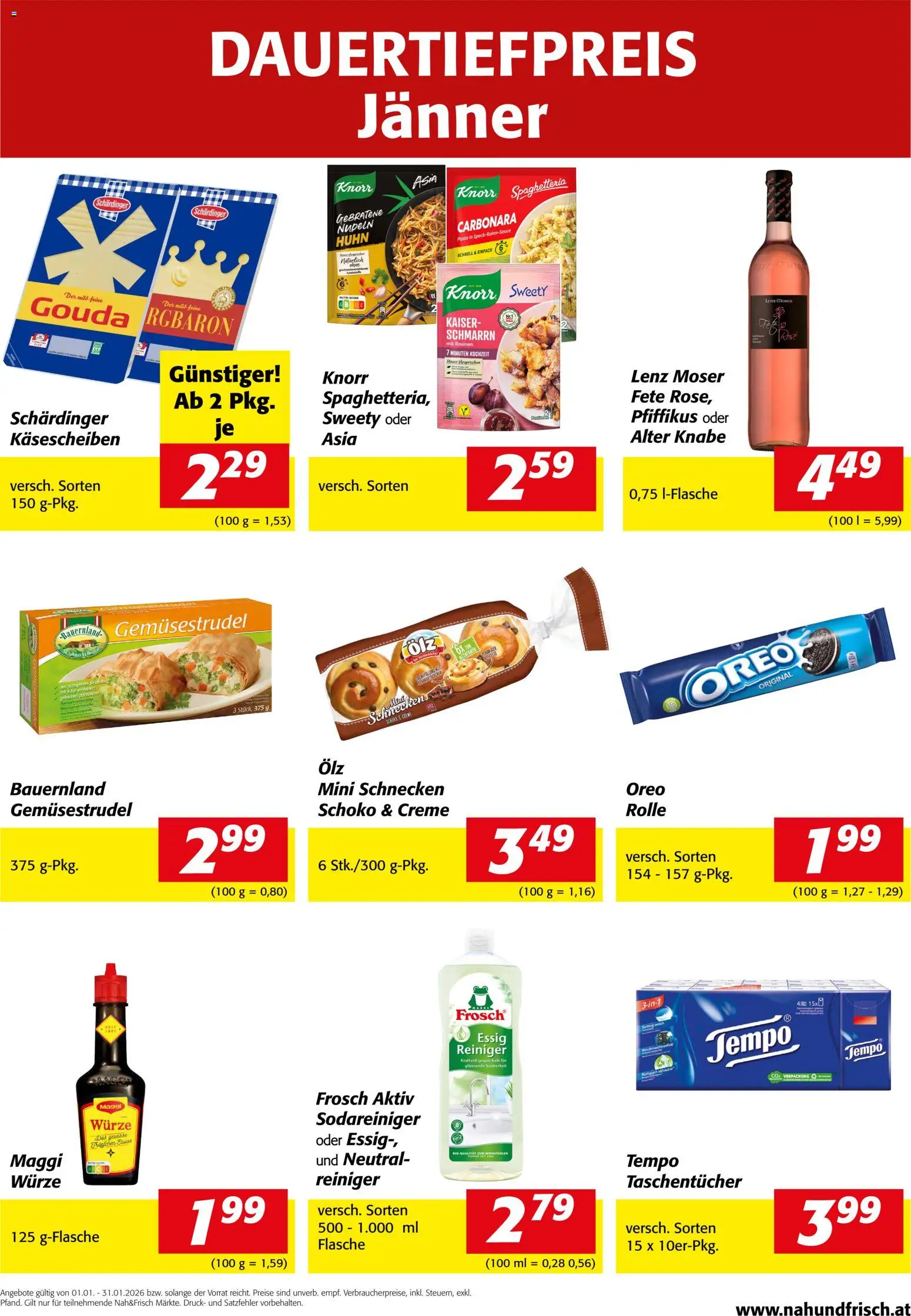 Vorschau der Angebote: Nah und Frisch Dauertiefpreis Jänner gültig ab 01.01.2026