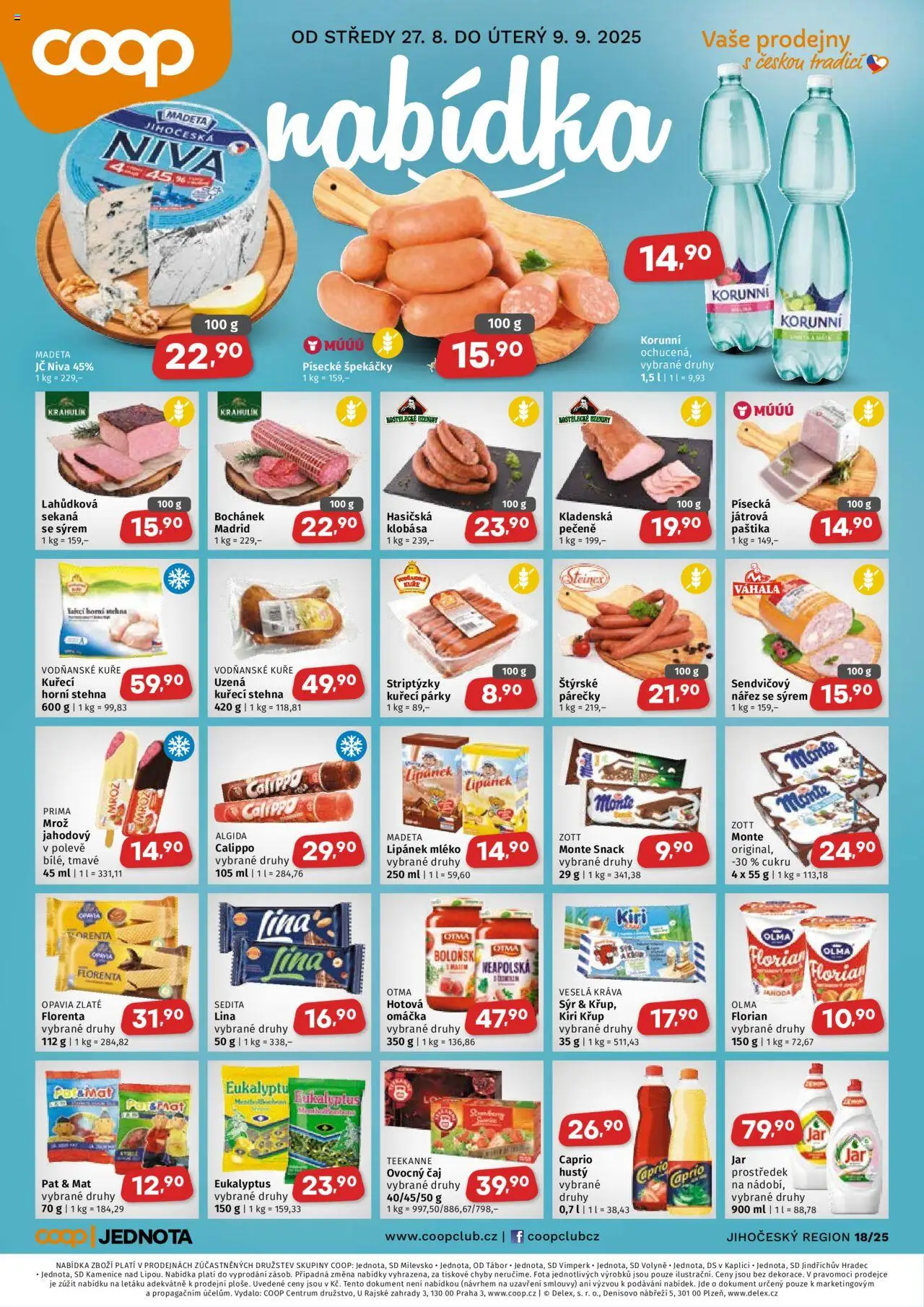  COOP Leták - Jihočeský region (27.08.2025) - Jednota leták