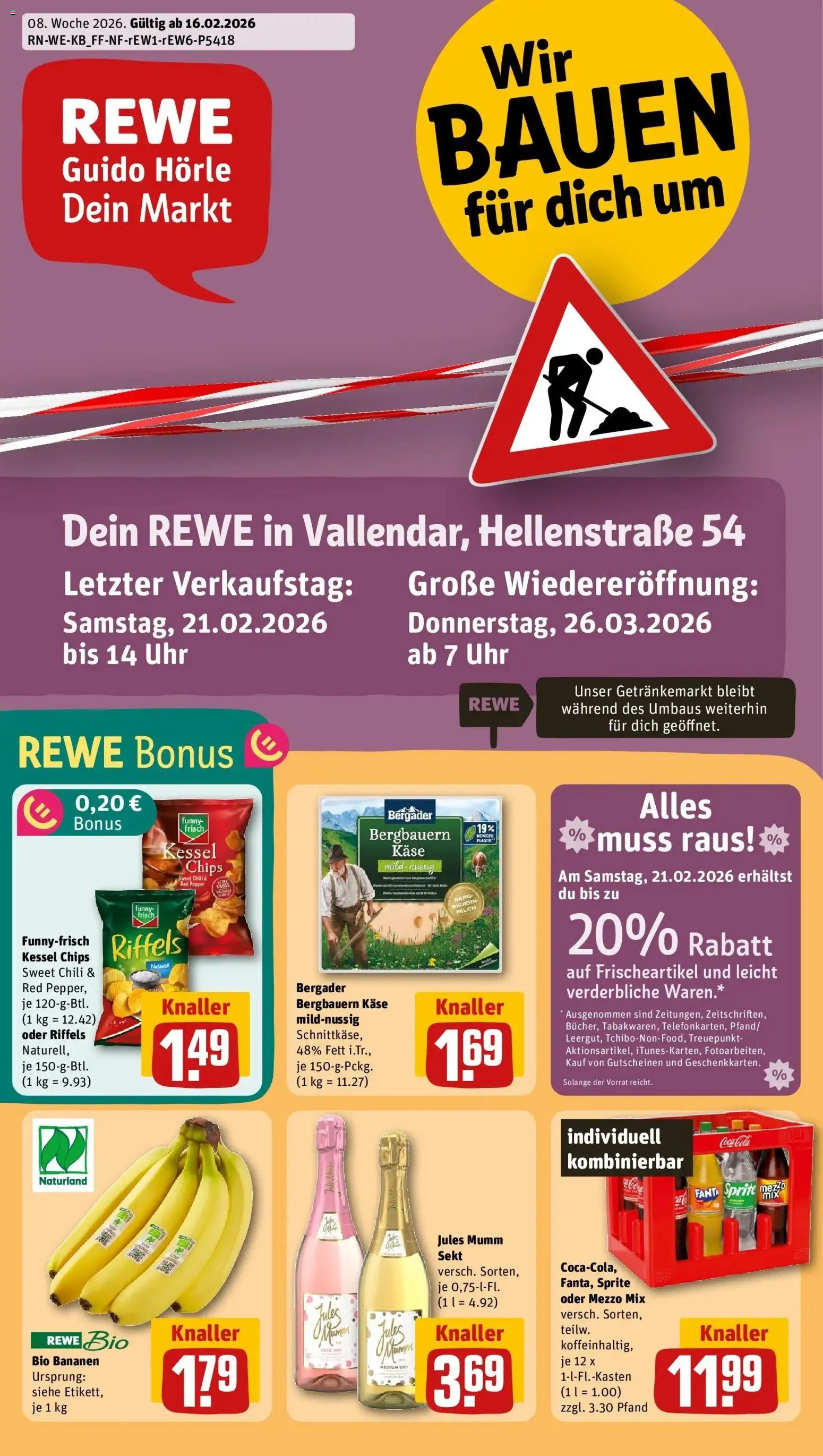 Vorschau von dem Prospekt des Geschäftes Rewe, gültig ab dem 16.02.2026