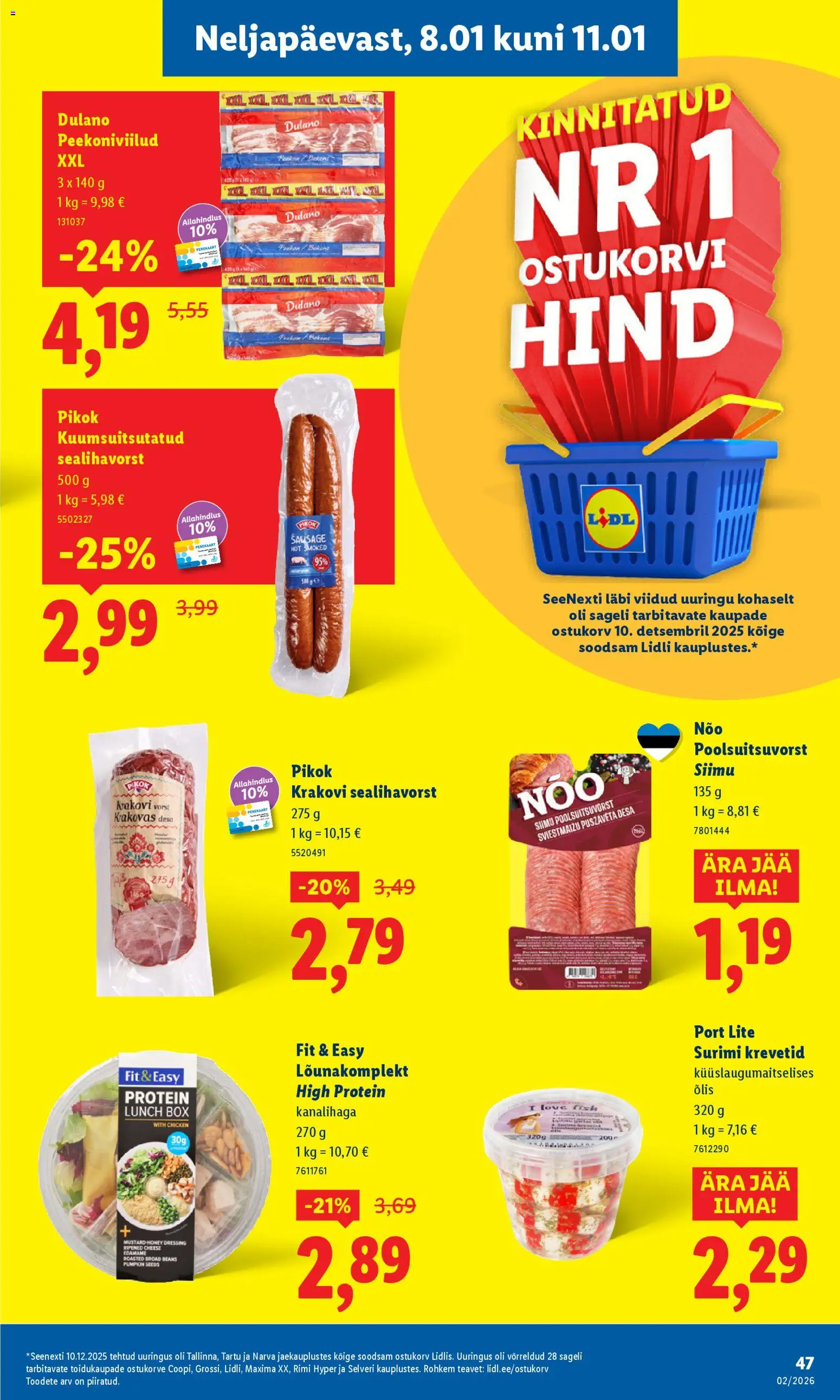 Lidl kliendilehe eelvaade alates 2026.01.05