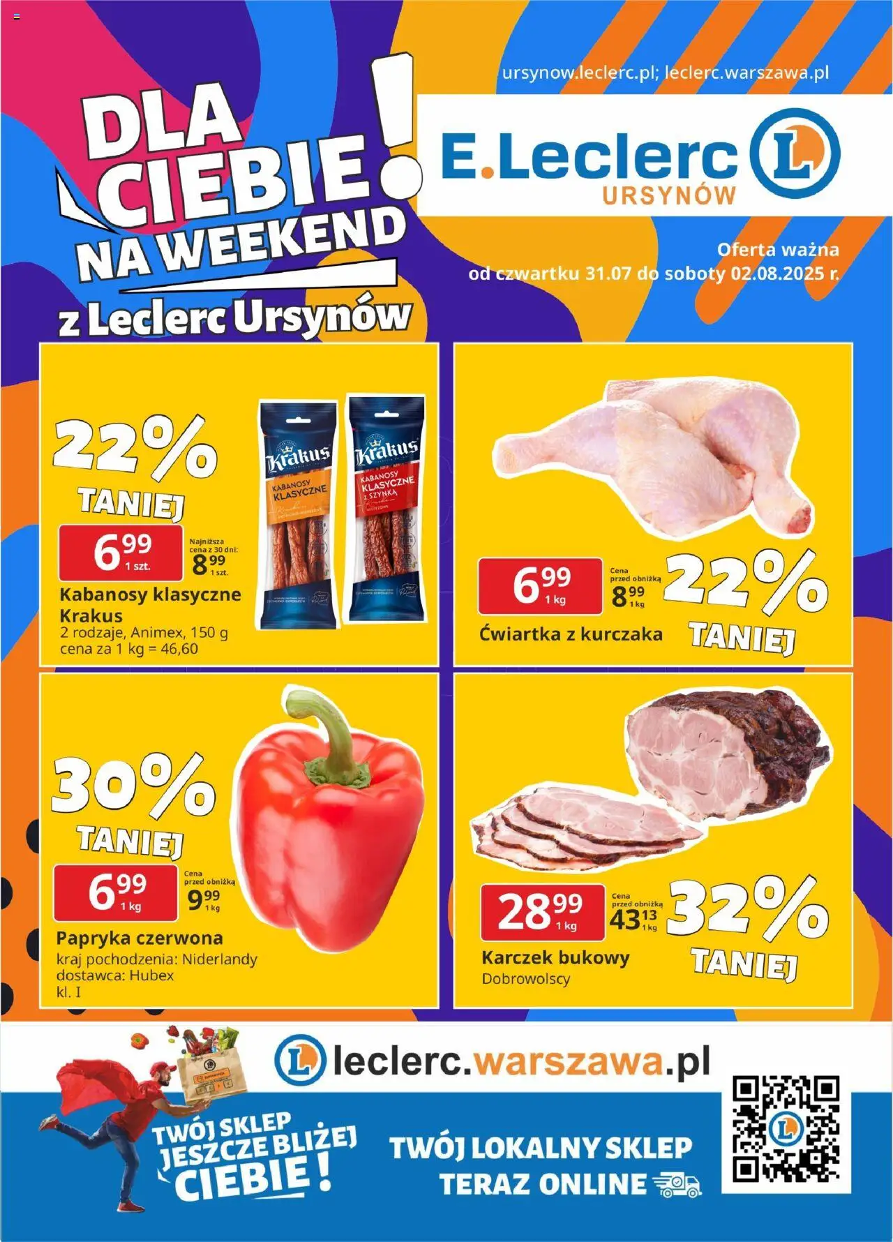 E.Leclerc Warszawa Ursynów od 31.07.2025 - Nowa Gazetka - Numer strony 1