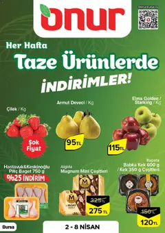 Onur Market Onur Market - Taze Ürünlerde İndirimler - Bursa 02.04.2026 - Broşürünün önizlemesi