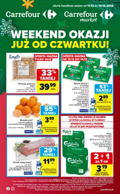 Pogląd gazetki "Weekend okazji już od czwartku" ze sklepu Carrefour ważnej od 11.12.2025