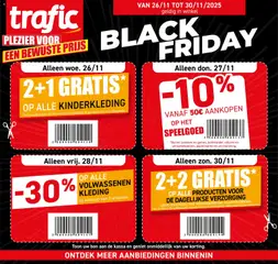 Voorbeeld van Black Friday van winkel Trafic geldig vanaf 26/11/2025