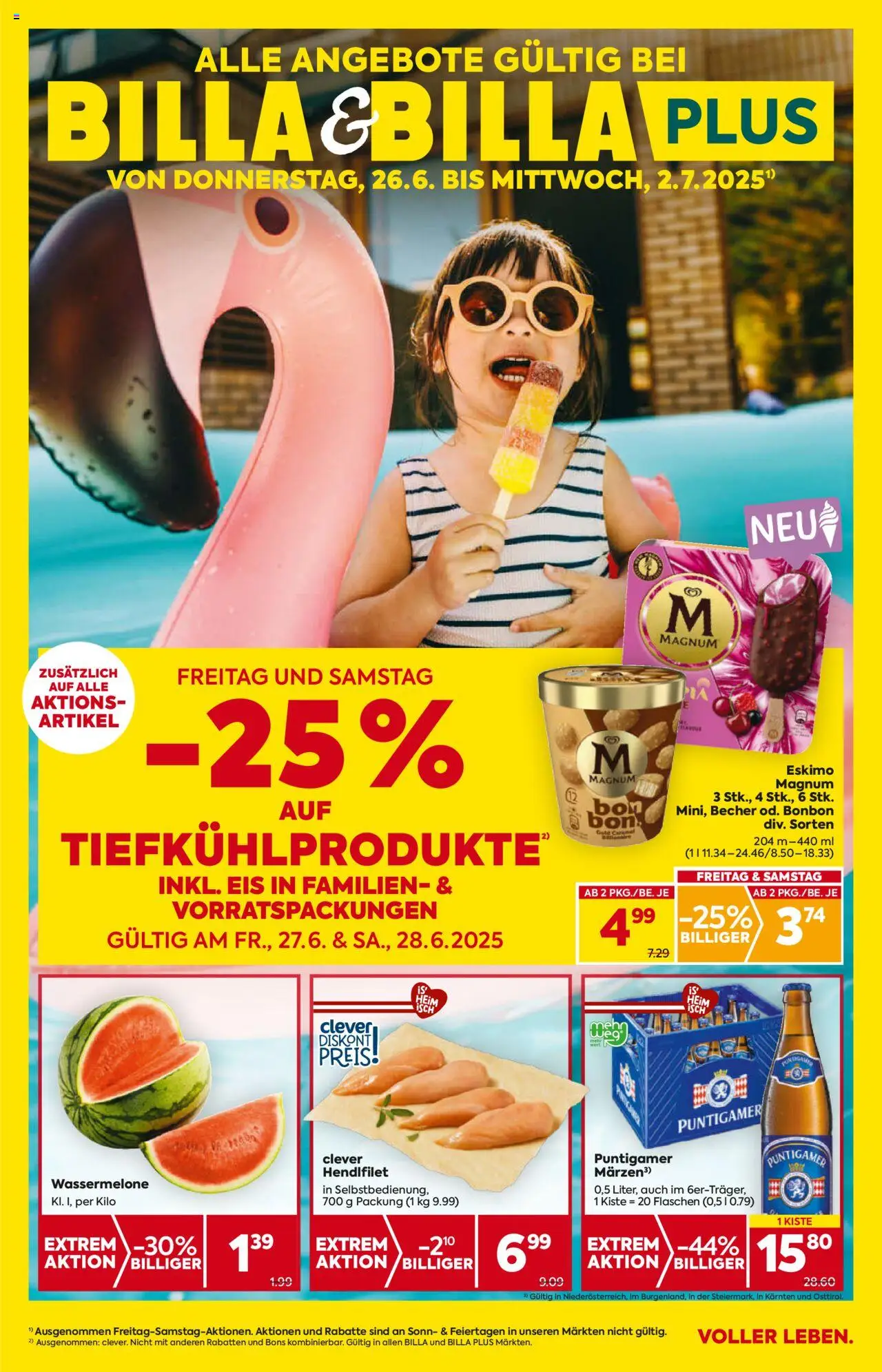  BILLA Flugblatt ab 26.06.2025 vorschau >> Steiermark - Seite 1 - Eis, Wassermelone