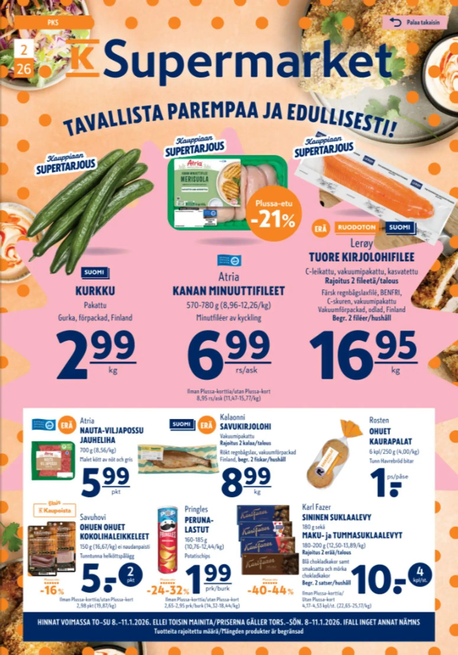 Kaupan K-Supermarket Tarjoukset esikatselu, voimassa 08/01/2026