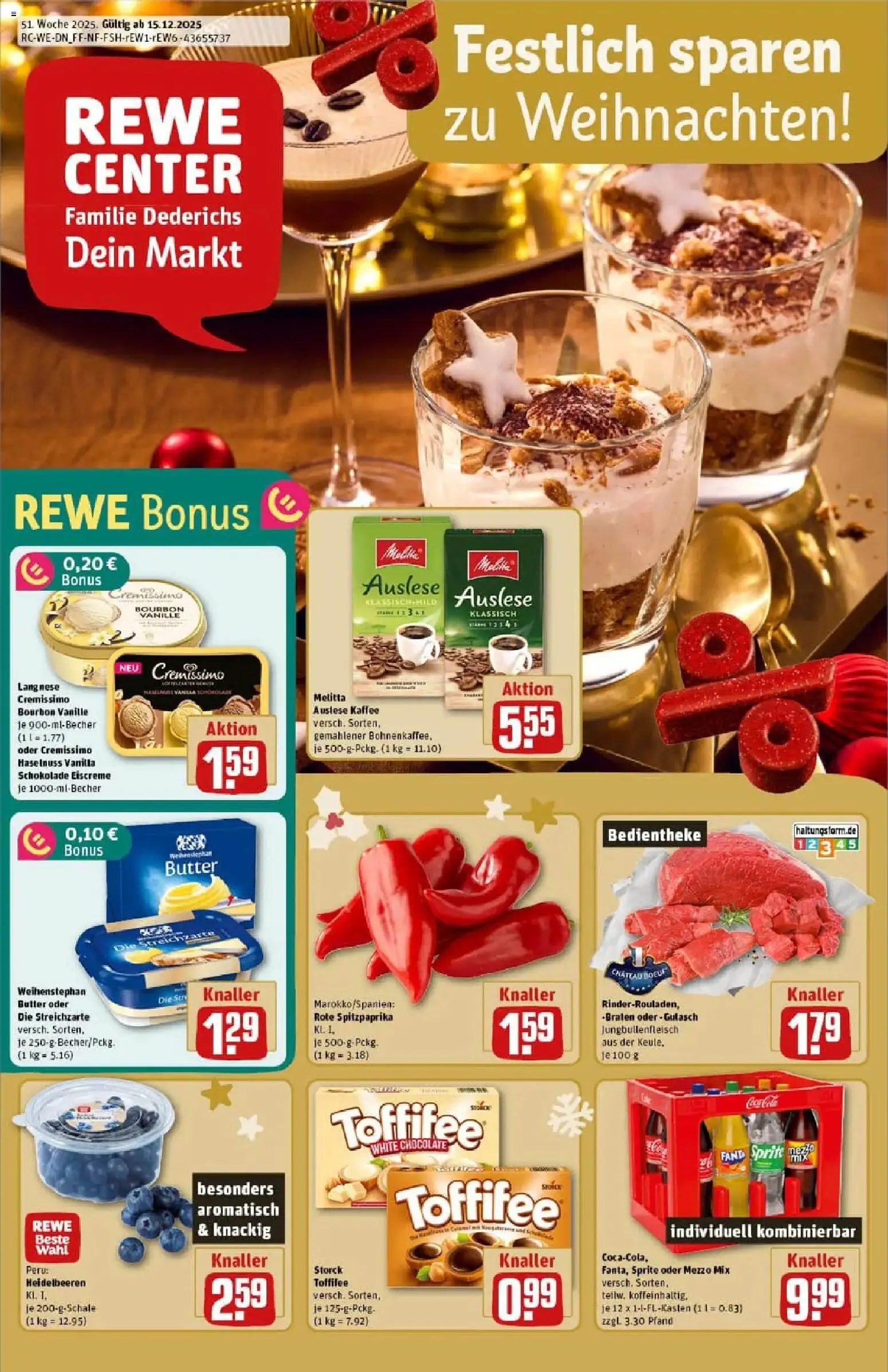 Vorschau von dem Prospekt des Geschäftes Rewe, gültig ab dem 15.12.2025