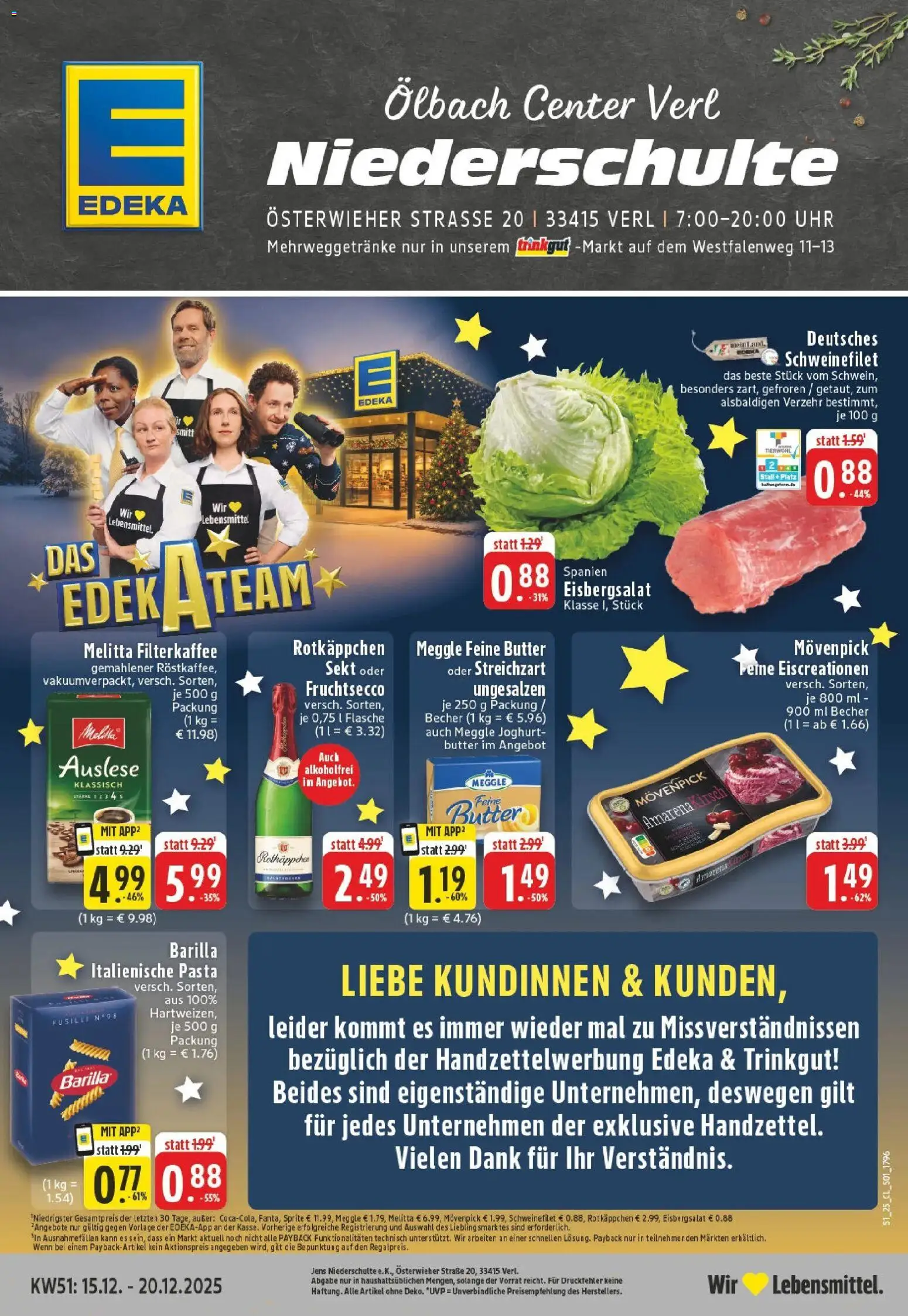 Vorschau von dem Prospekt des Geschäftes Edeka, gültig ab dem 15.12.2025