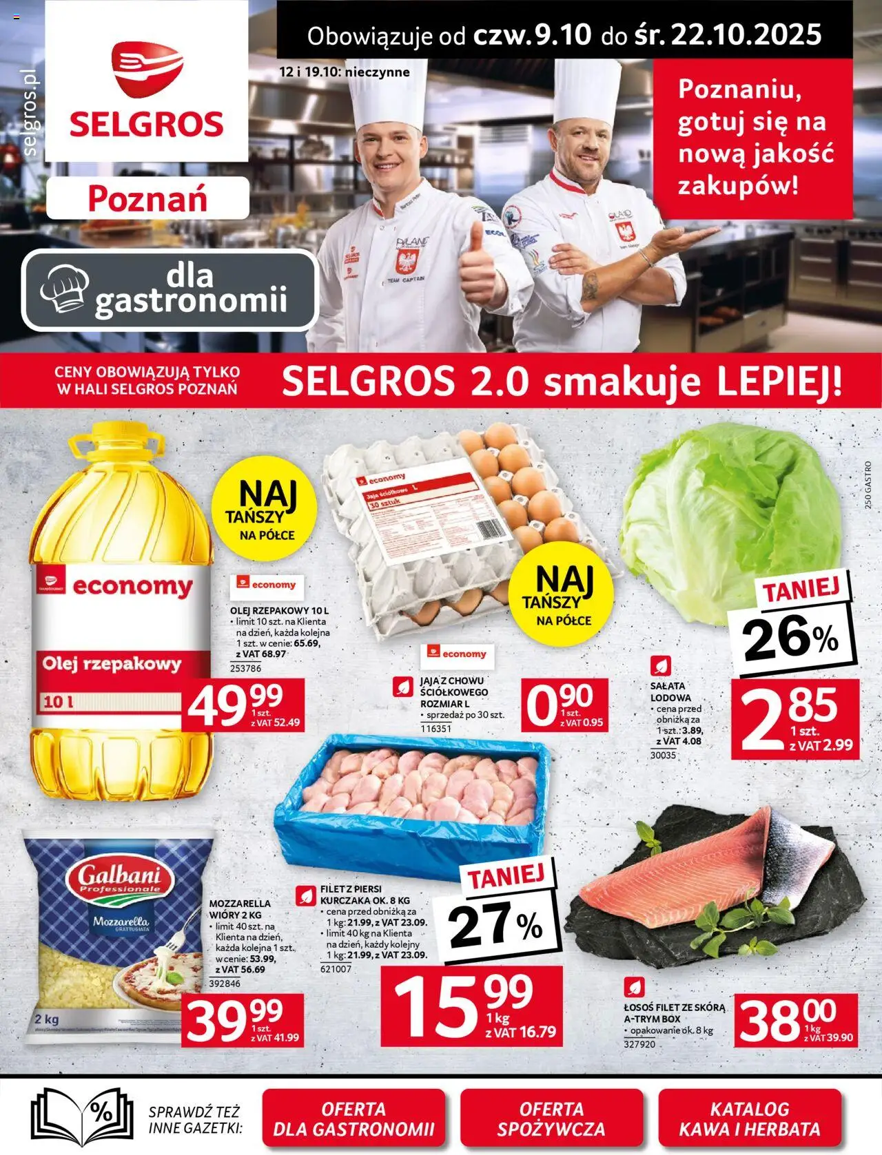 Selgros cash&carry Poznań oferta dla gastronomii od 09.10.2025 - Nowa Gazetka - Numer strony 1