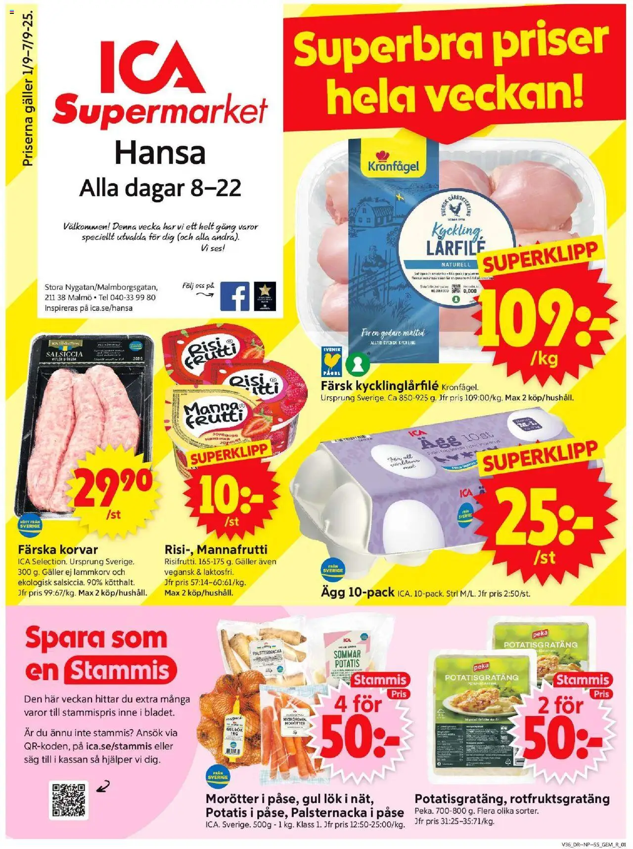 Malmö är giltig 01/09 2025 > Veckans Erbjudanden gäller från 01/09/2025 till 07/09/2025 sidnummer 1