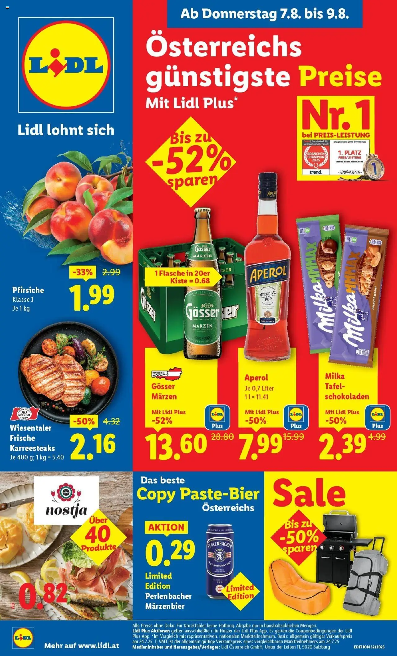  LIDL Flugblatt ab 07.08.2025 - Angebote "Fohnsdorf, Neunkirchen, Graz" - Seite 1
