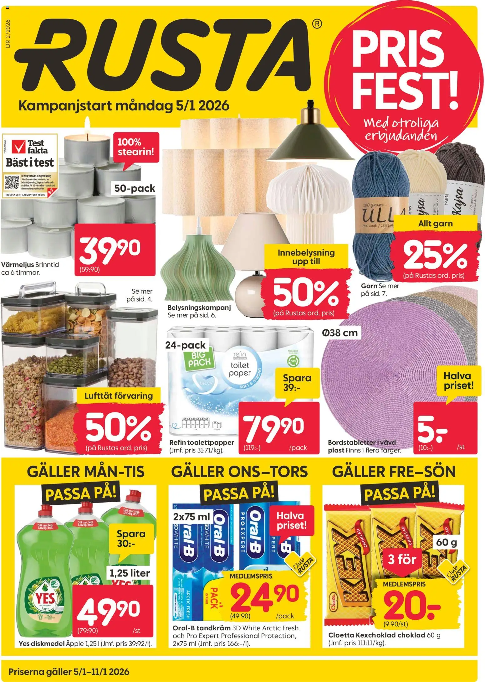 Förhandsgranska reklamblad Aktuella reklamblad Rusta från butik Rusta gäller från 05/01/2026