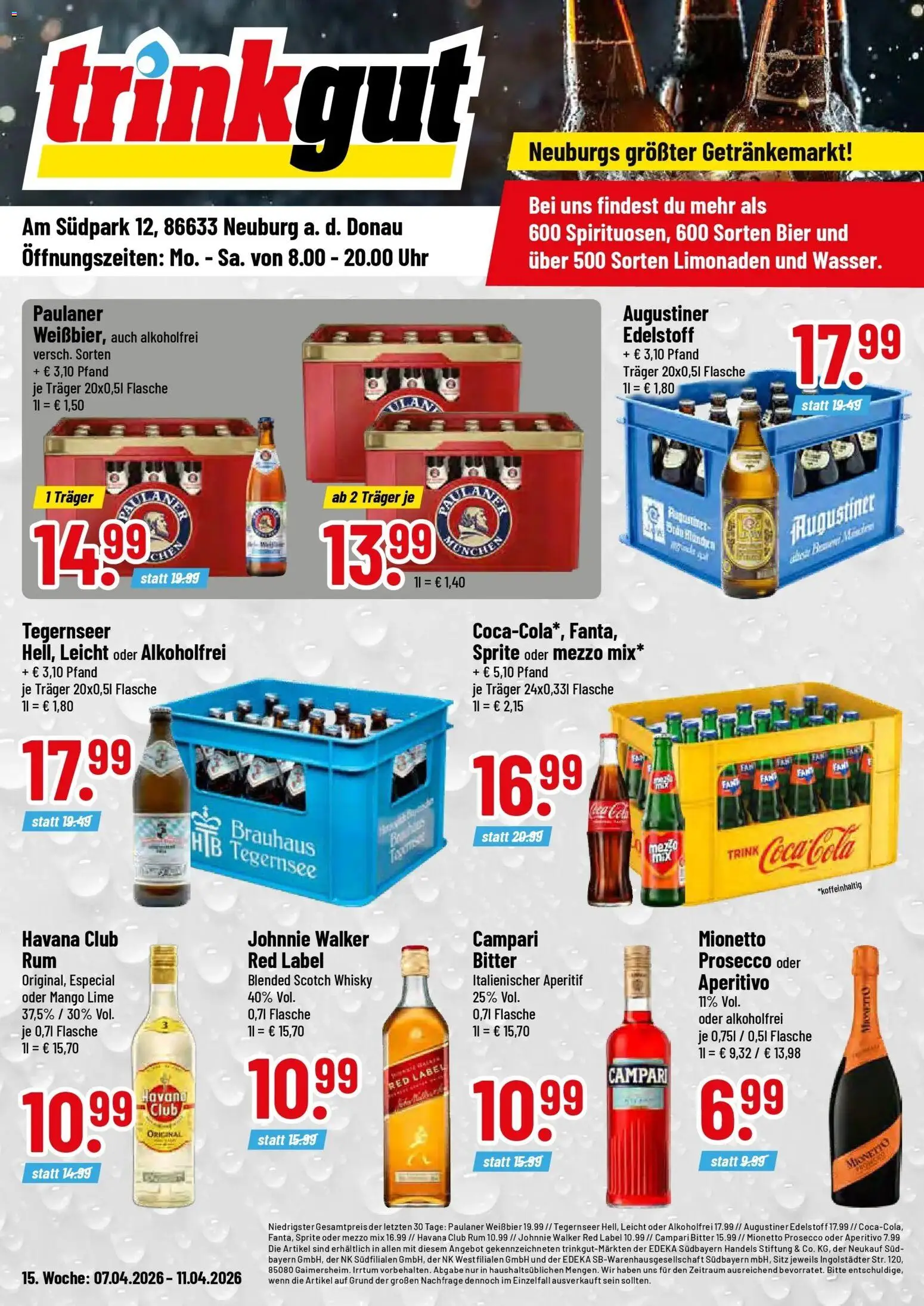 Vorschau von dem Prospekt des Geschäftes Trinkgut, gültig ab dem 05.04.2026 - Mango, Bier, Havana club, Prosecco, Rum, Paulaner, Johnnie walker, Weißbier