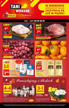Pogląd gazetki "Tani weekend" ze sklepu Biedronka ważnej od 24.10.2025
