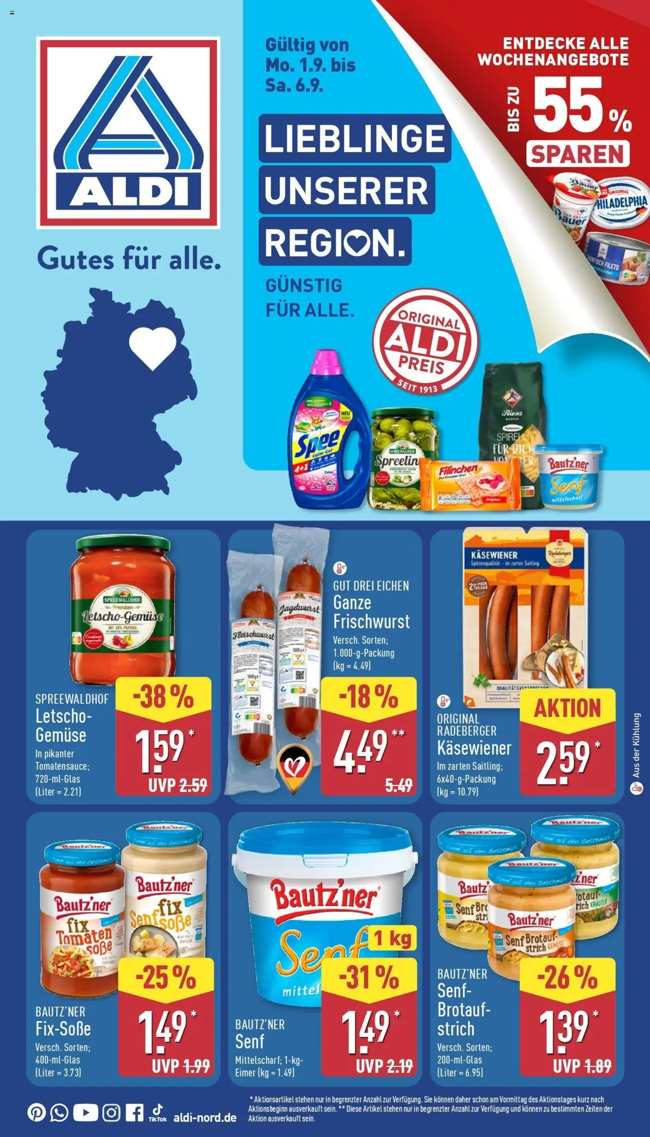 ALDI Prospekt ab 01.09.2025 zum Blättern: Prospekt