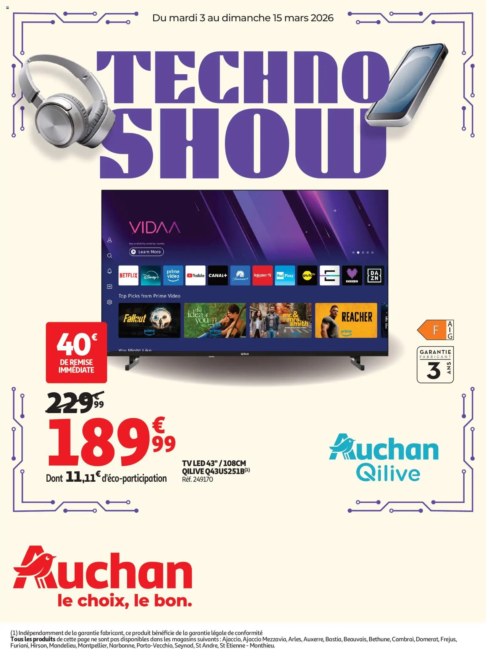Prévisualisation de Auchan - High tech électroménager du magasin Auchan formulaire valide 03/03/2026