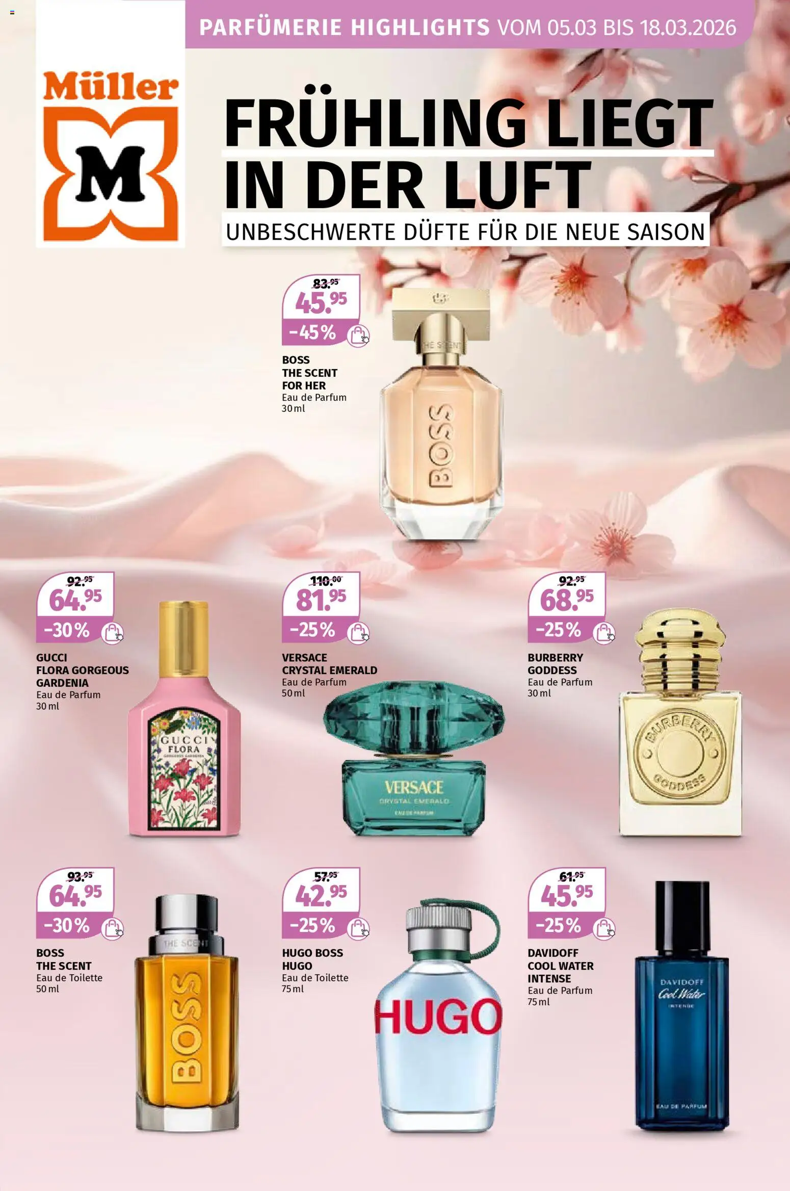 Vorschau des Merkblatts Müller aktionen Parfümerie vom Shop Müller gültig von 05.03.2026 bis 18.03.2026 - Parfüm, Toilette, Eau de toilette, Eau de Parfum