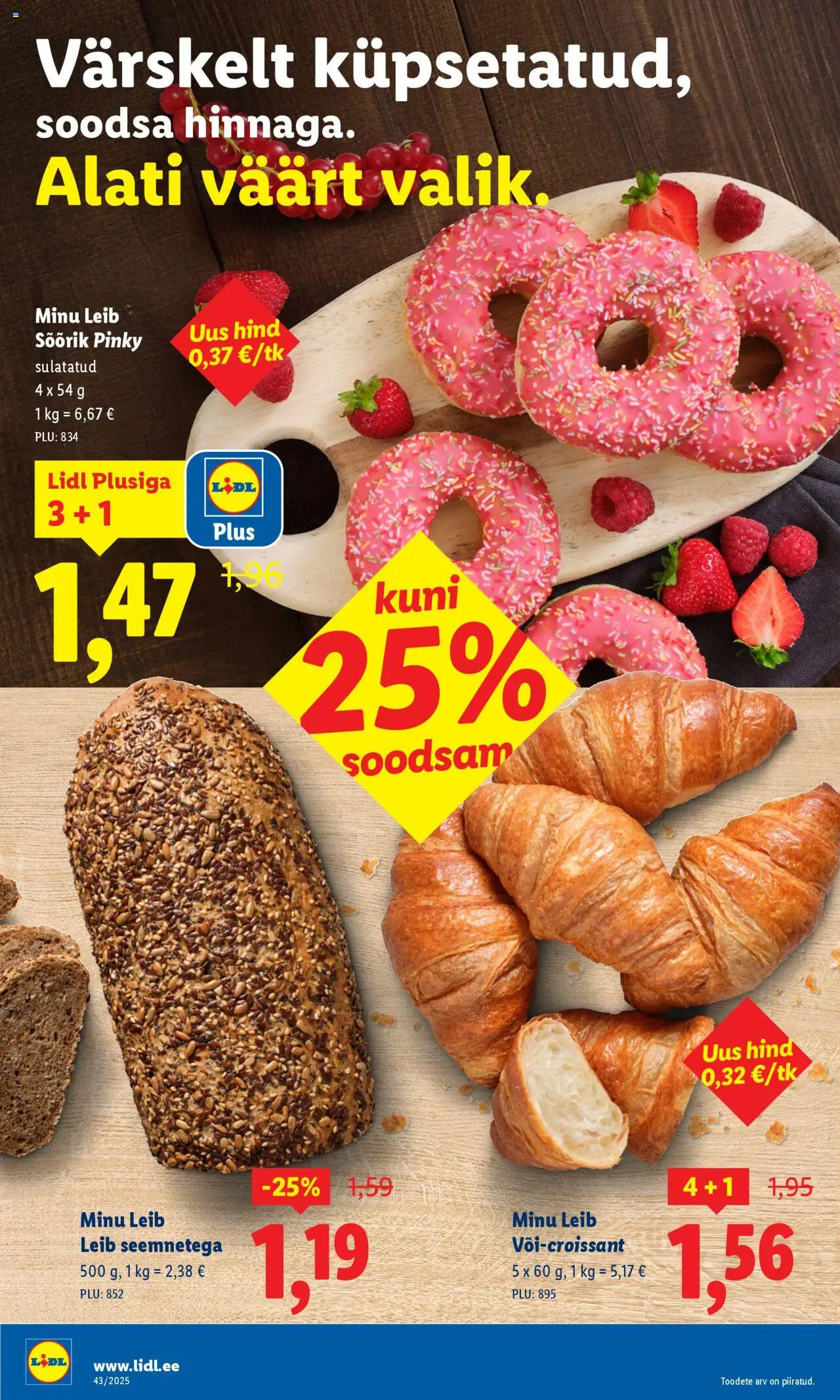 Lidl kliendilehe eelvaade alates 2025.10.20