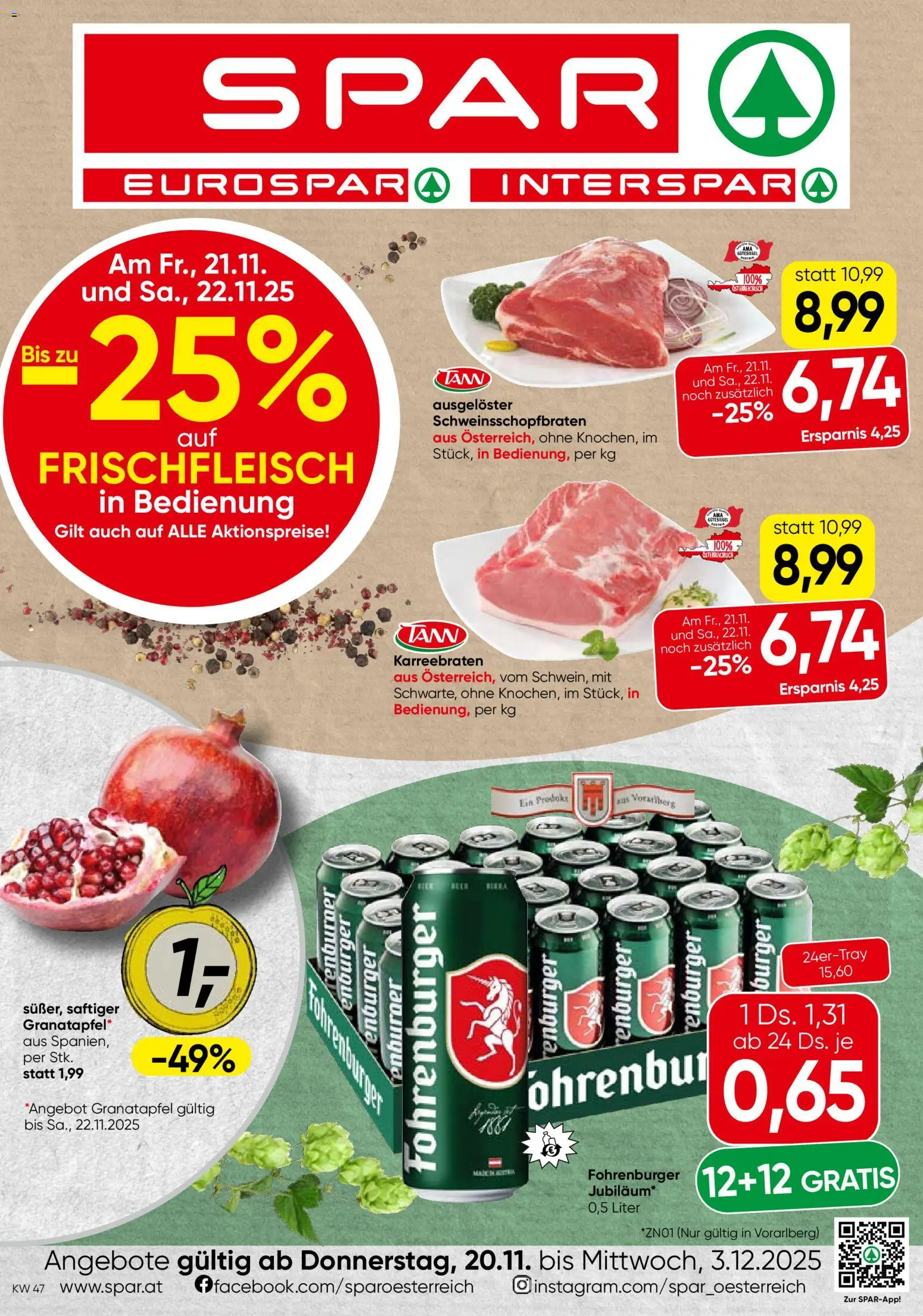 Vorschau der Angebote: Spar Vorarlberg gültig ab 20.11.2025