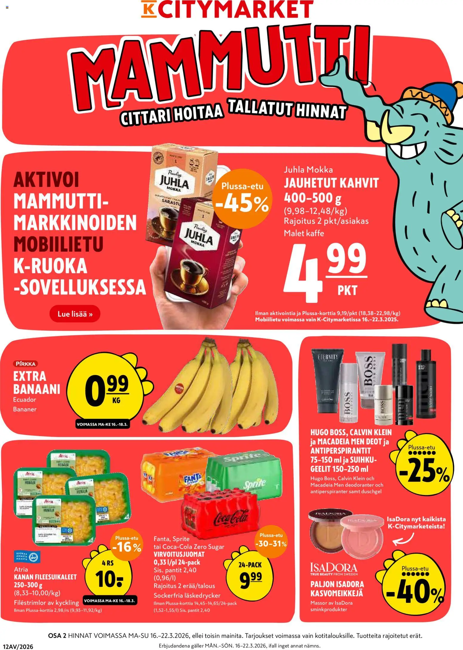 Kaupan K-Citymarket K-Citymarket tarjoukset esikatselu, voimassa 16/03/2026