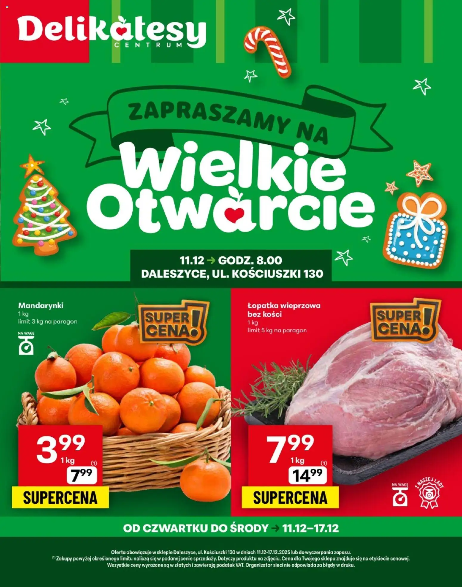 Pogląd gazetki "Daleszyce Otwarcie" ze sklepu Delikatesy Centrum ważnej od 11.12.2025