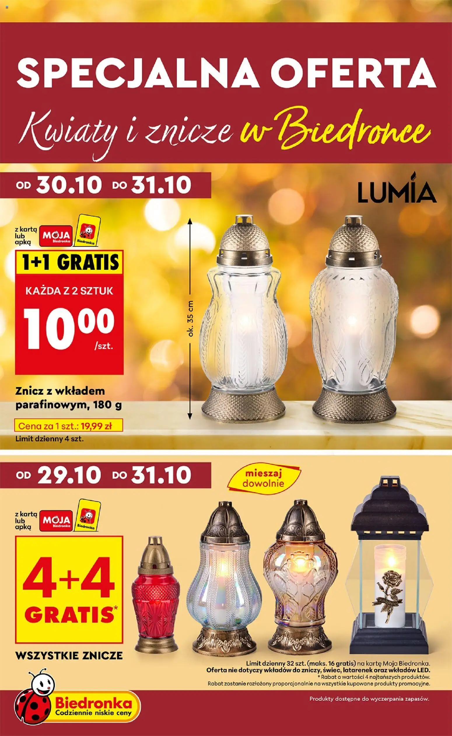 Pogląd gazetki "Kwiaty i znicze" ze sklepu Biedronka ważnej od 29.10.2025