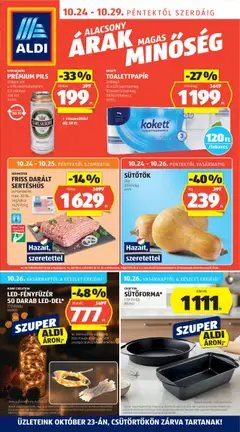 Aldi - Akciós újság Aldi megtekintése, amely érvényes 2025.10.24.-től