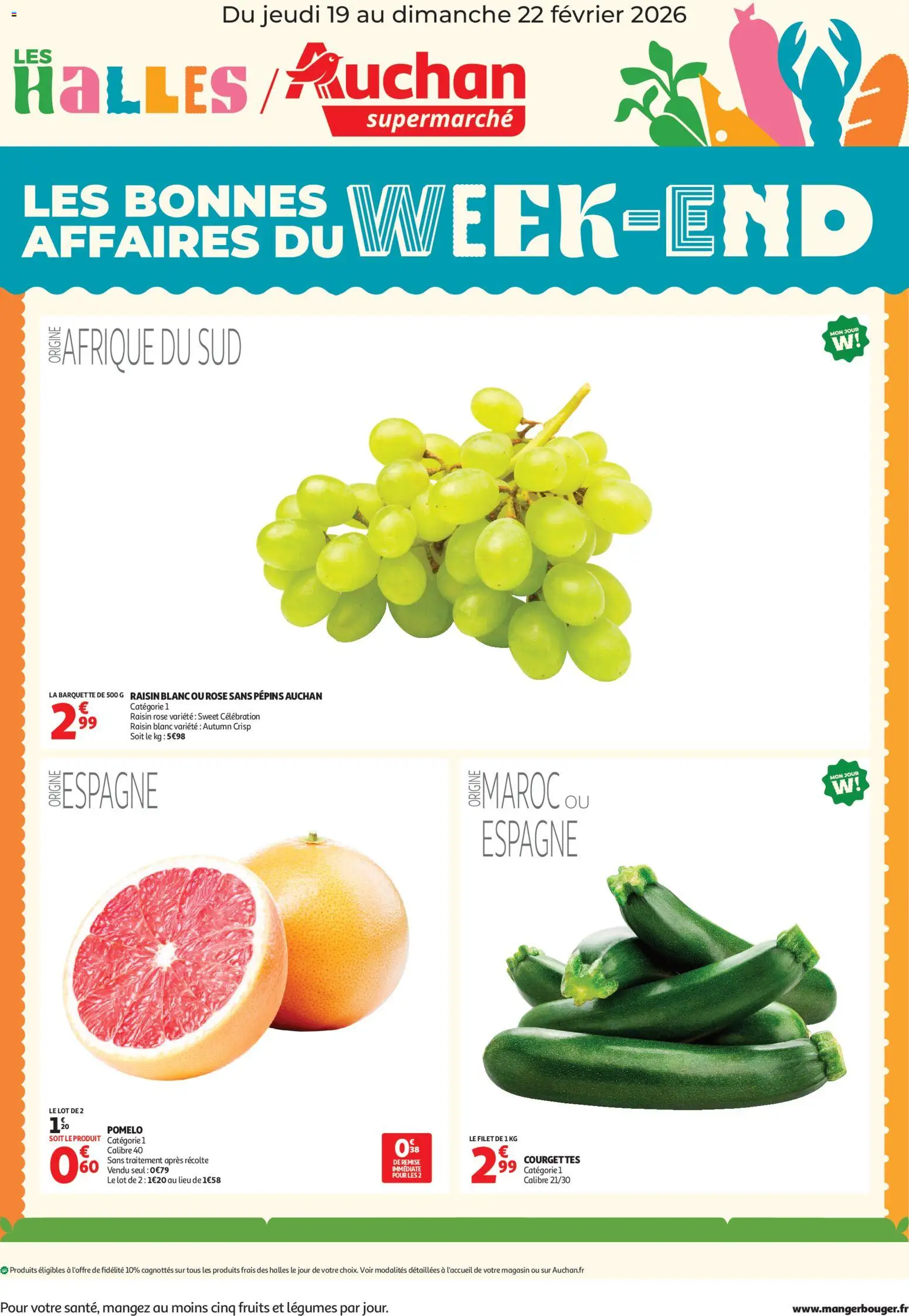 Prévisualisation de Les bons plans du week-end dans votre super ! du magasin Auchan formulaire valide 19/02/2026