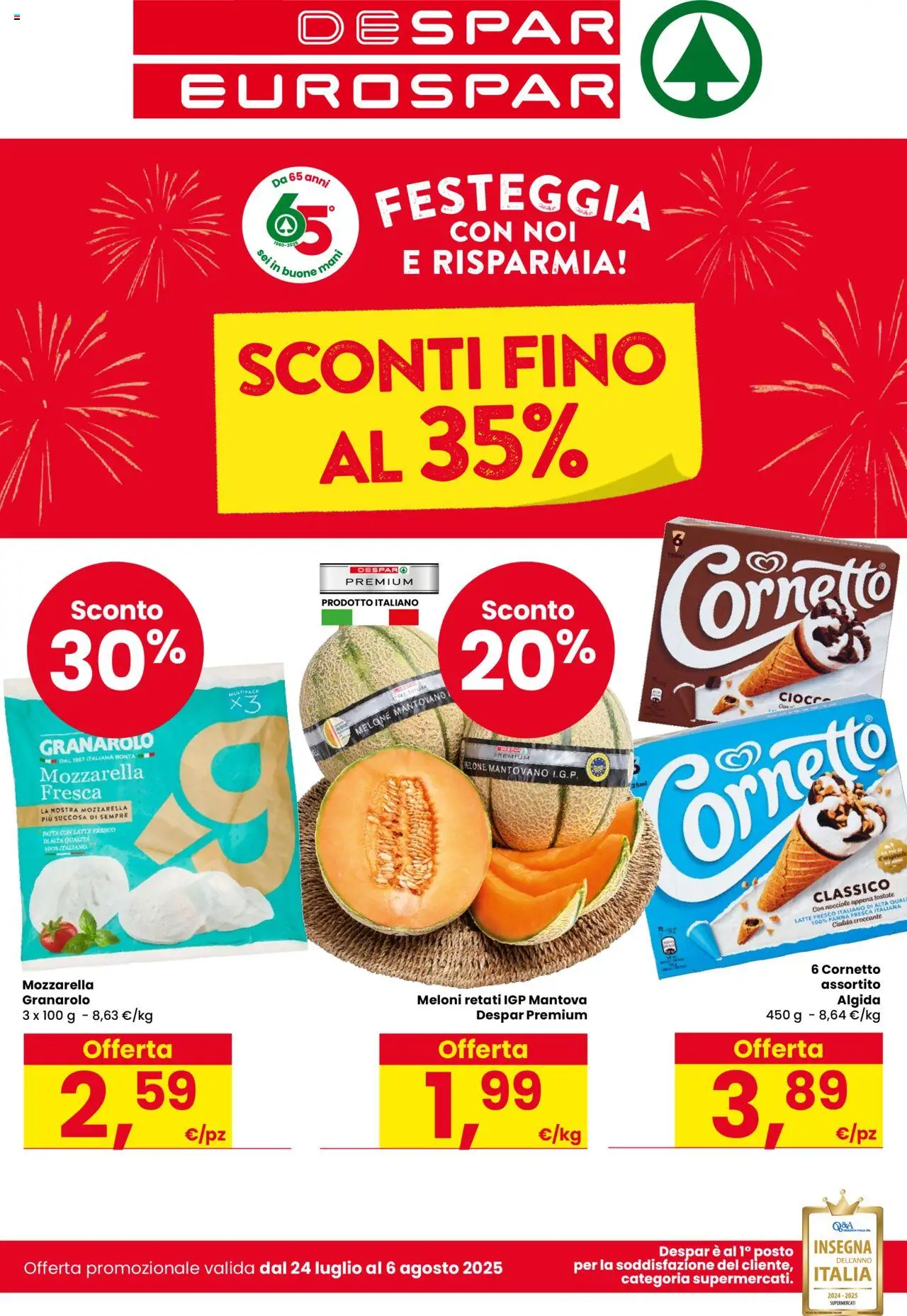 Volantino Despar valido da 24/07/2025 numero di pagina 1