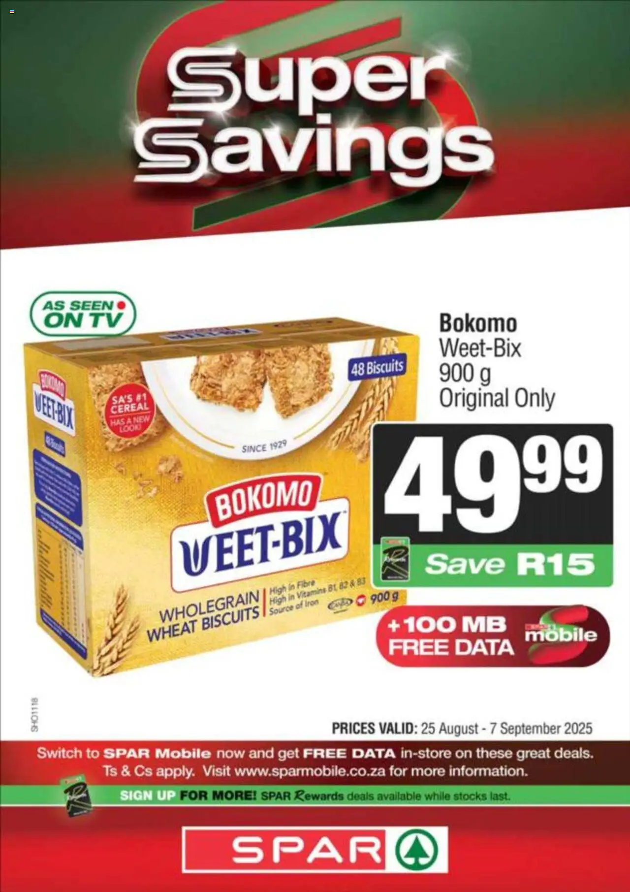Spar Specials from 25/08 - 07/09/2025 > Promotions