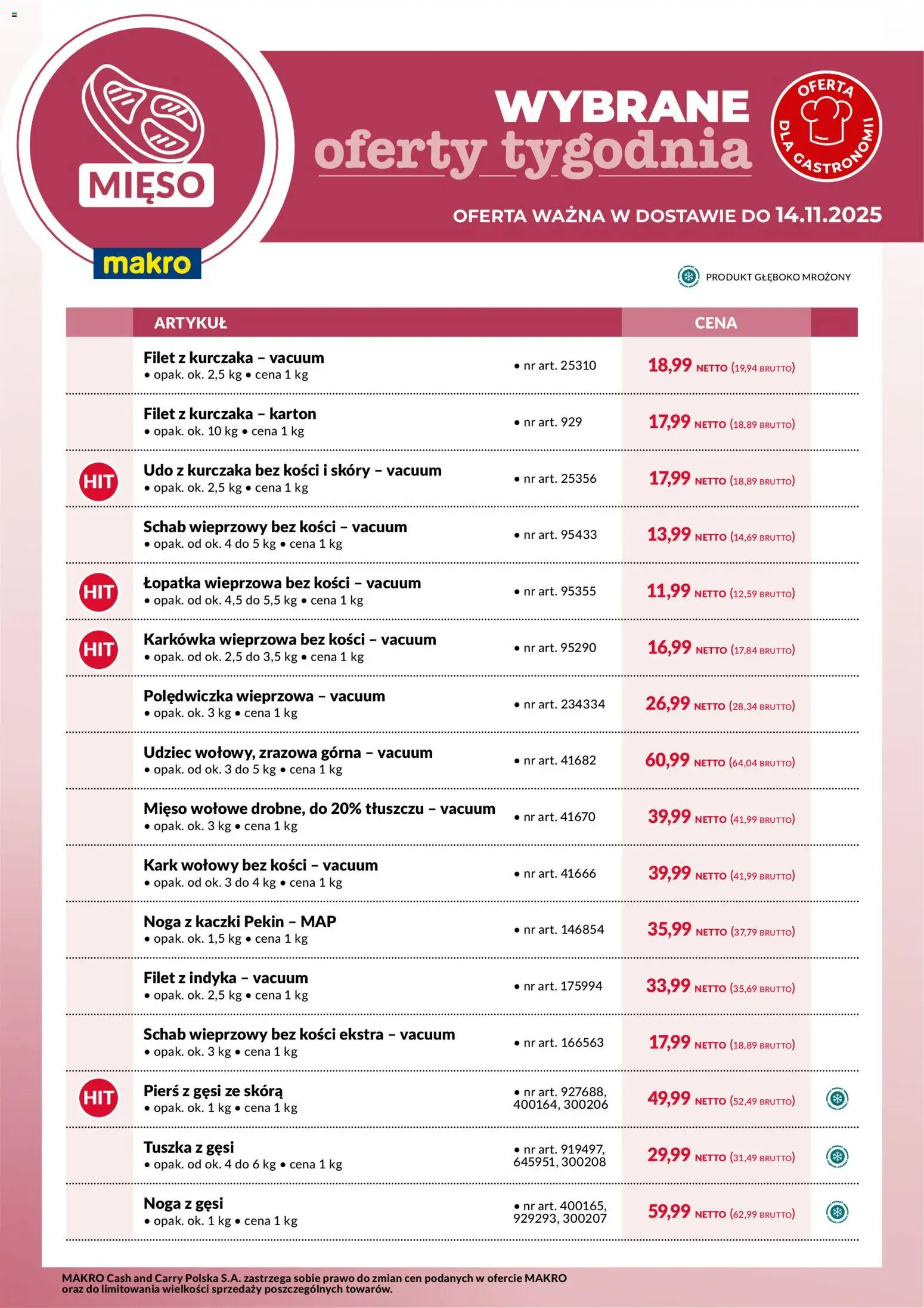 Pogląd gazetki "Wybrane oferty tygodnia w dostawie" ze sklepu Makro ważnej od 08.11.2025