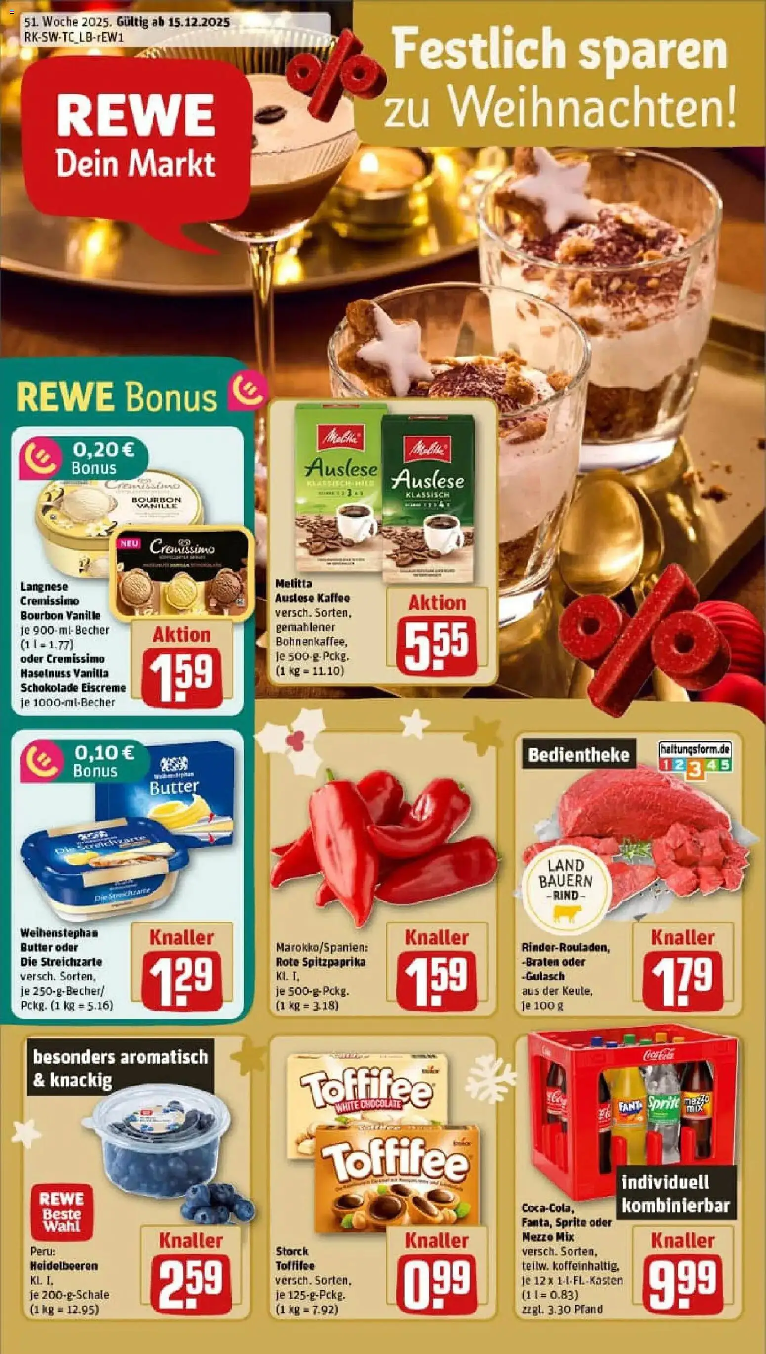 Vorschau von dem Prospekt des Geschäftes Rewe, gültig ab dem 15.12.2025